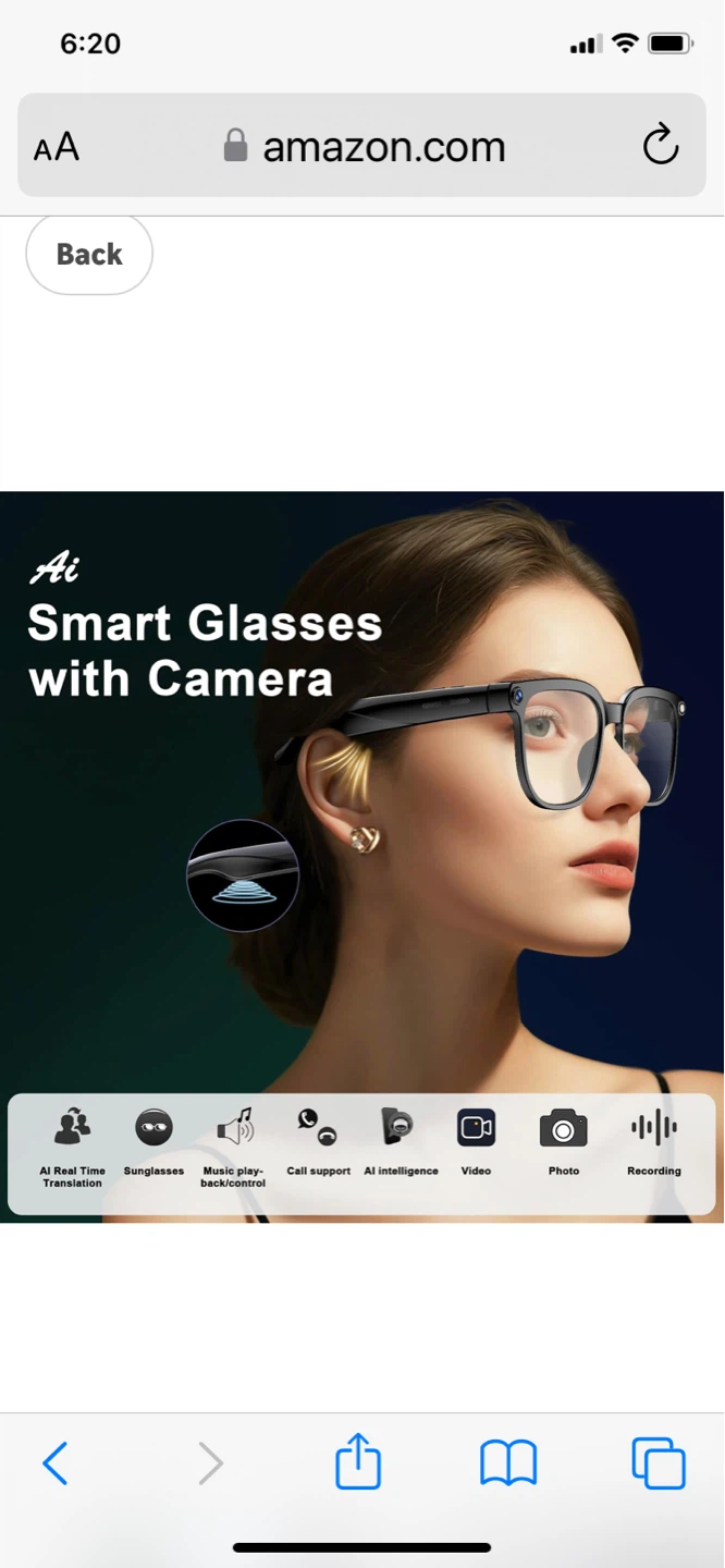 Bapick AI Smart Glasses with Camera and Audio - photo 2