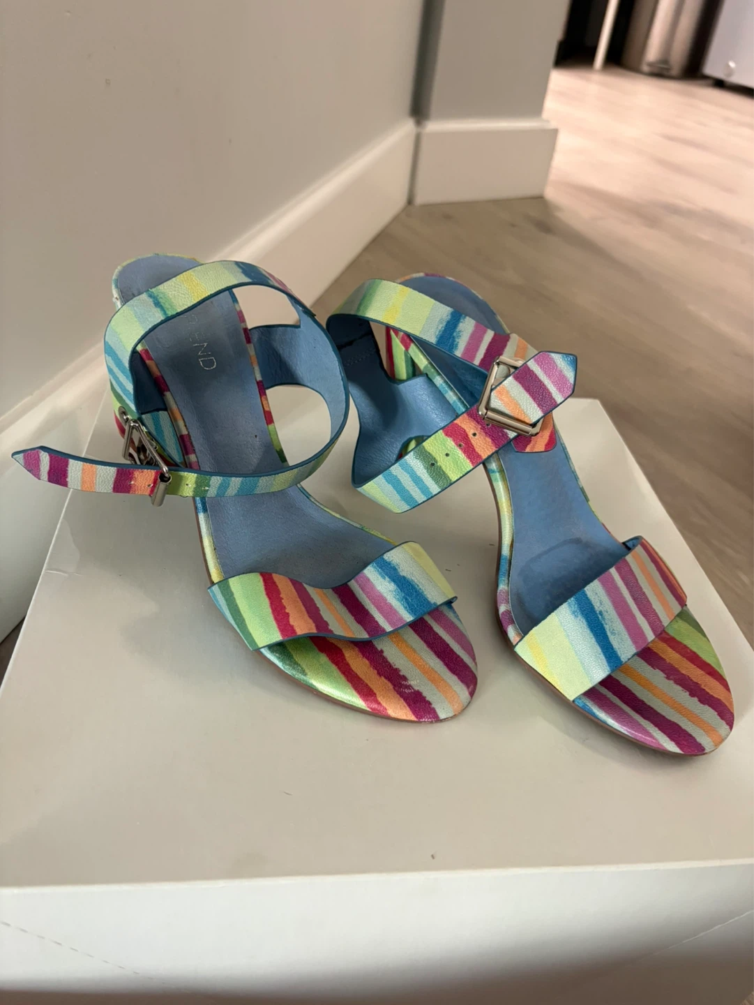 Top End Striped Block Heel Sandals - photo 2