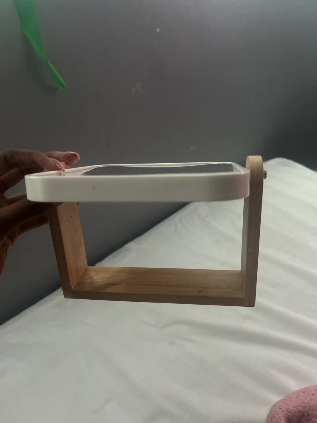 Tabletop Mirror with Wooden Stand - photo 3