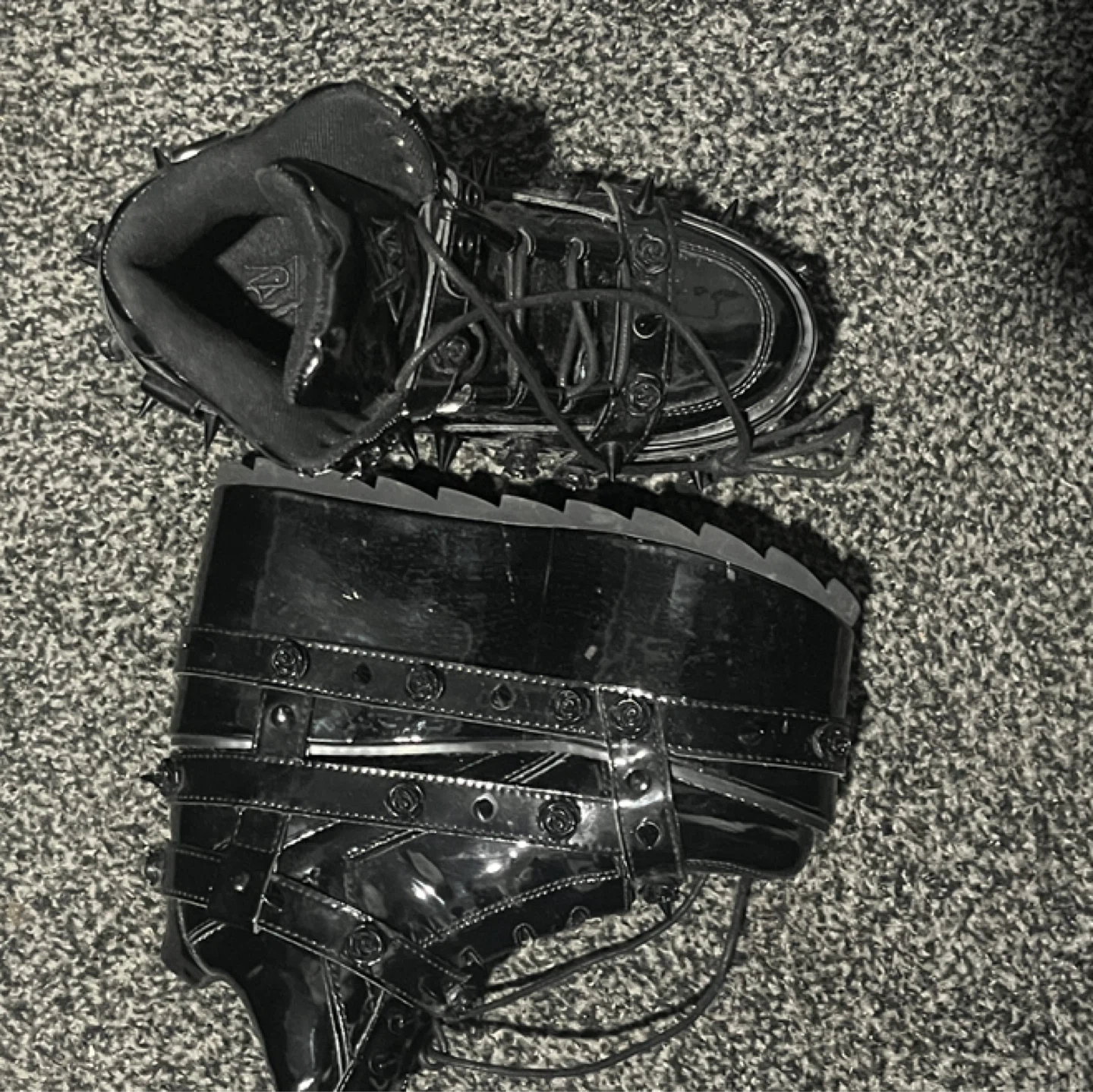 Dolls Kill x Demonia black patent platform boots - photo 3