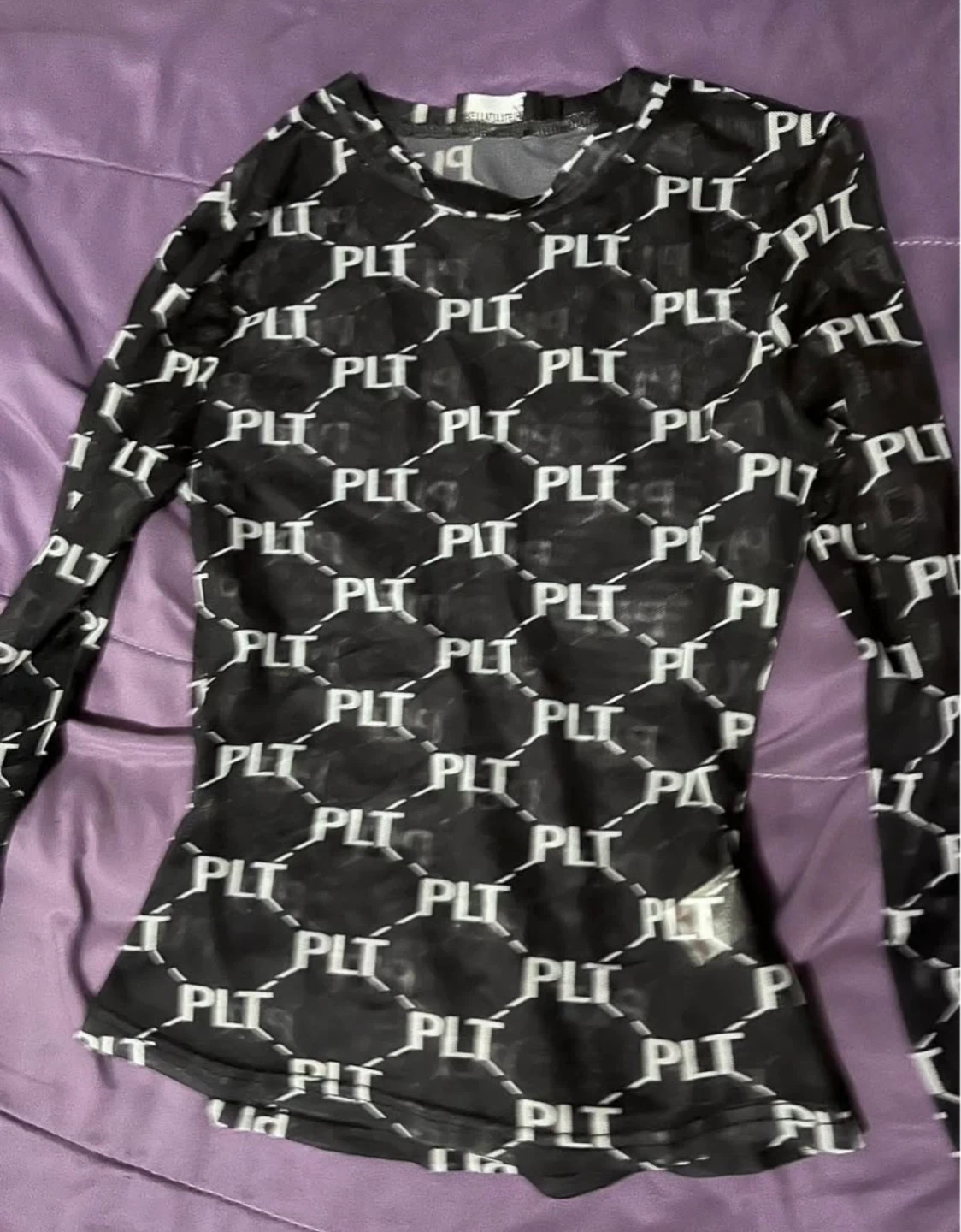 PrettyLittleThing Mesh Long Sleeve Top