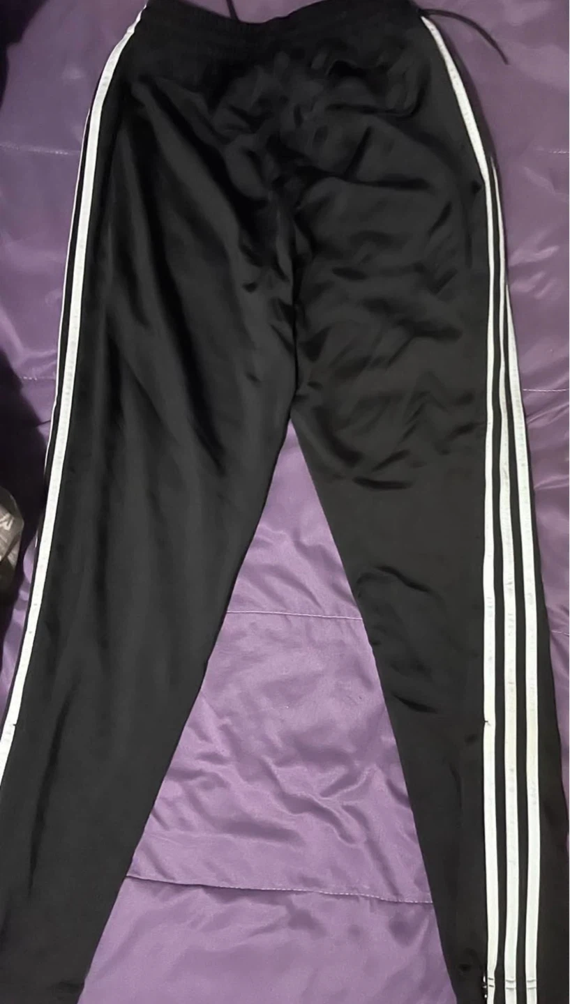 Adidas Black Track Pants with White Stripes - photo 2