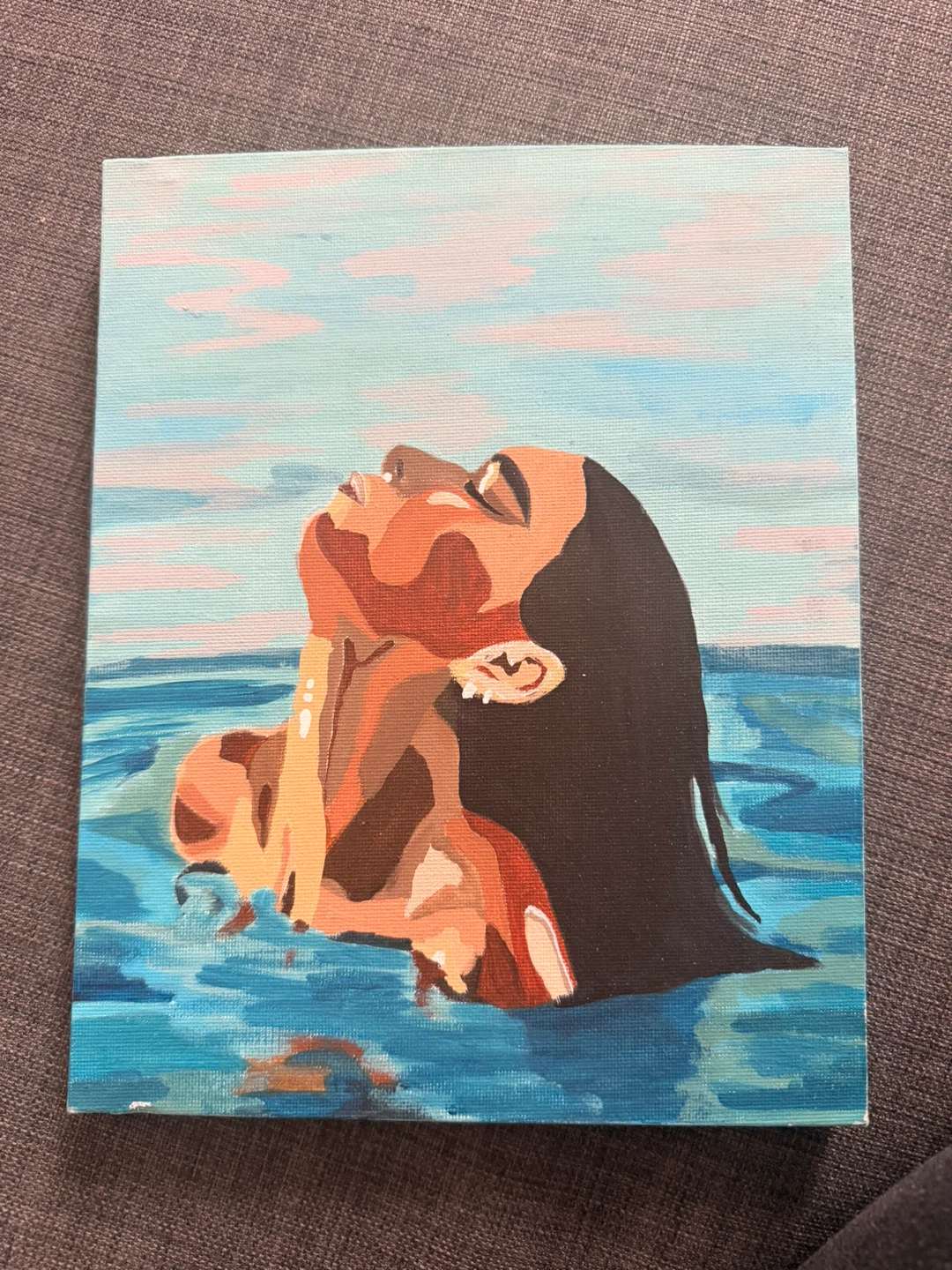 Canvas Painting of Woman in Water