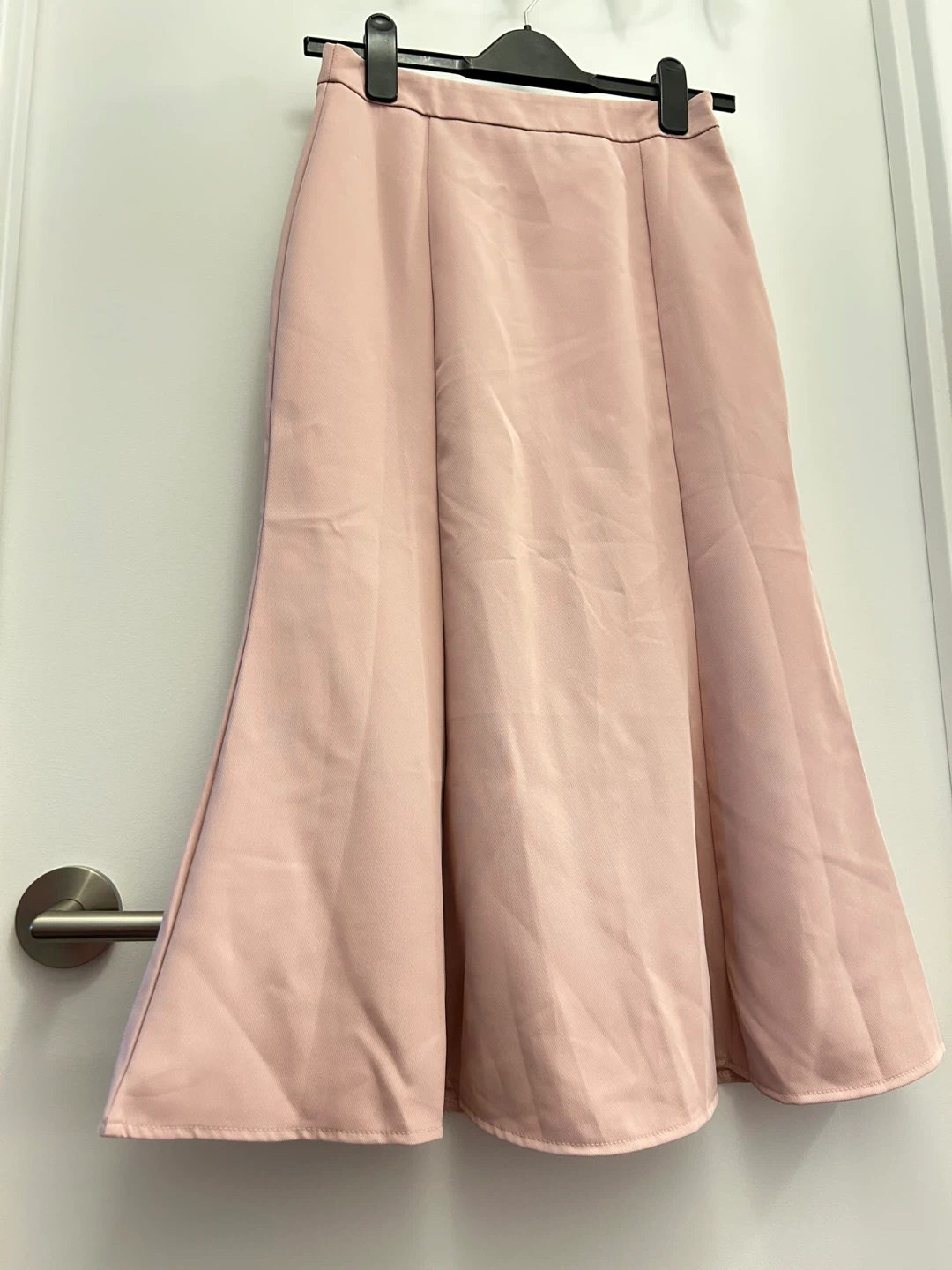 Pink Flared Midi Skirt