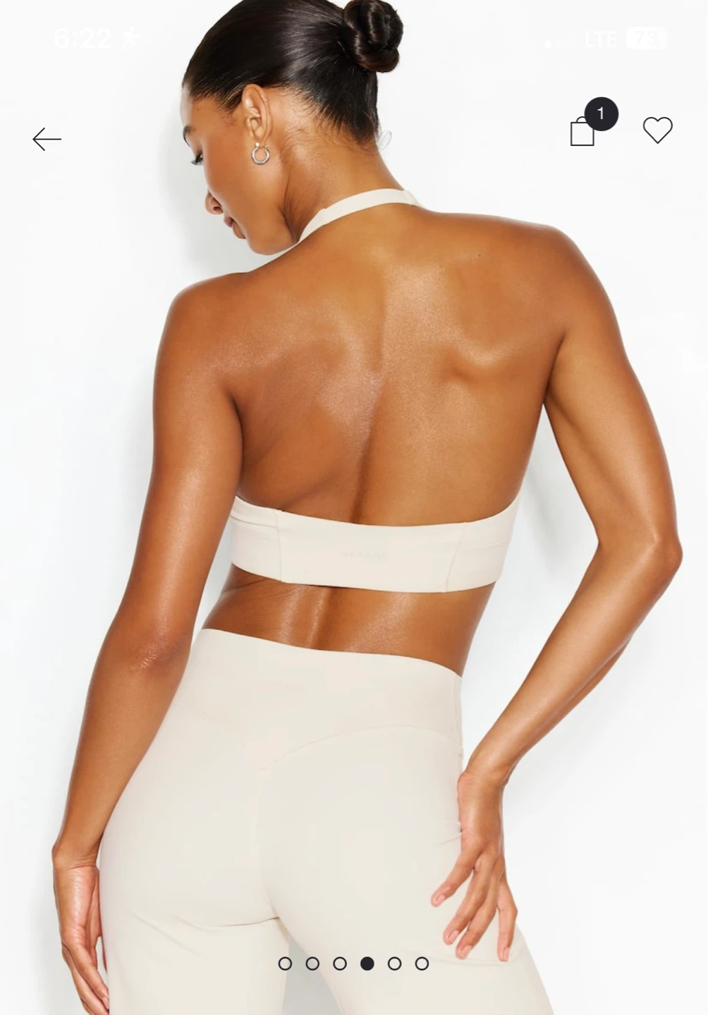 Garage Active Plunge Halter Bra - Coconut Whip Beige M - photo 2