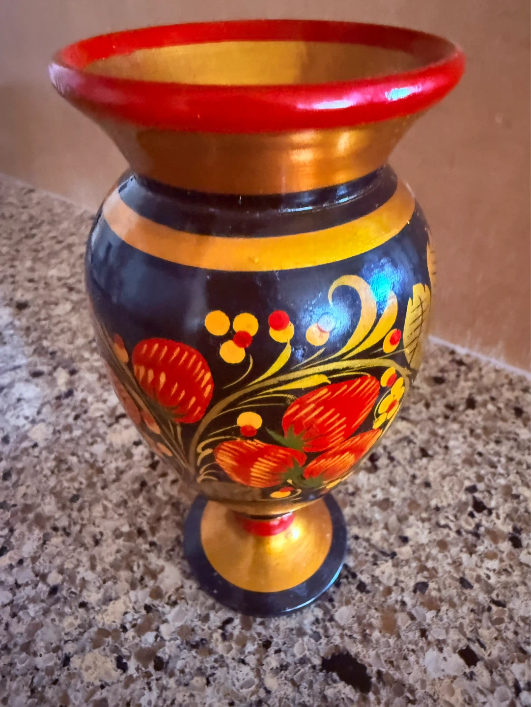 Hand-Painted Wooden Vase - photo 2