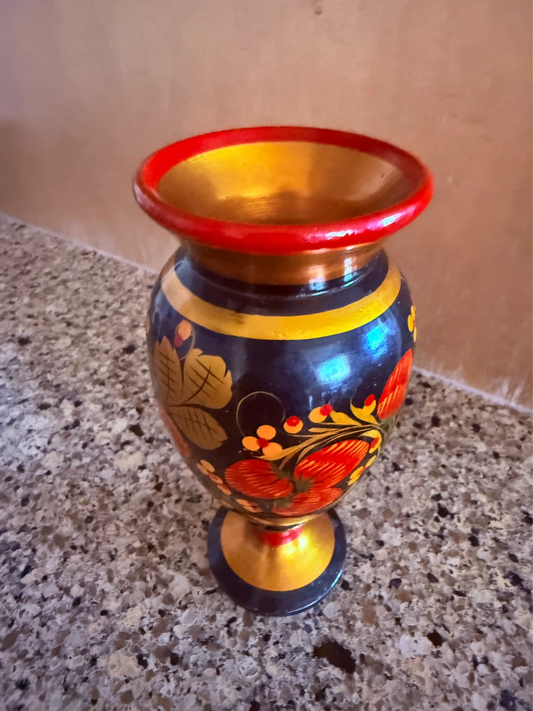 Hand-Painted Wooden Vase - photo 3