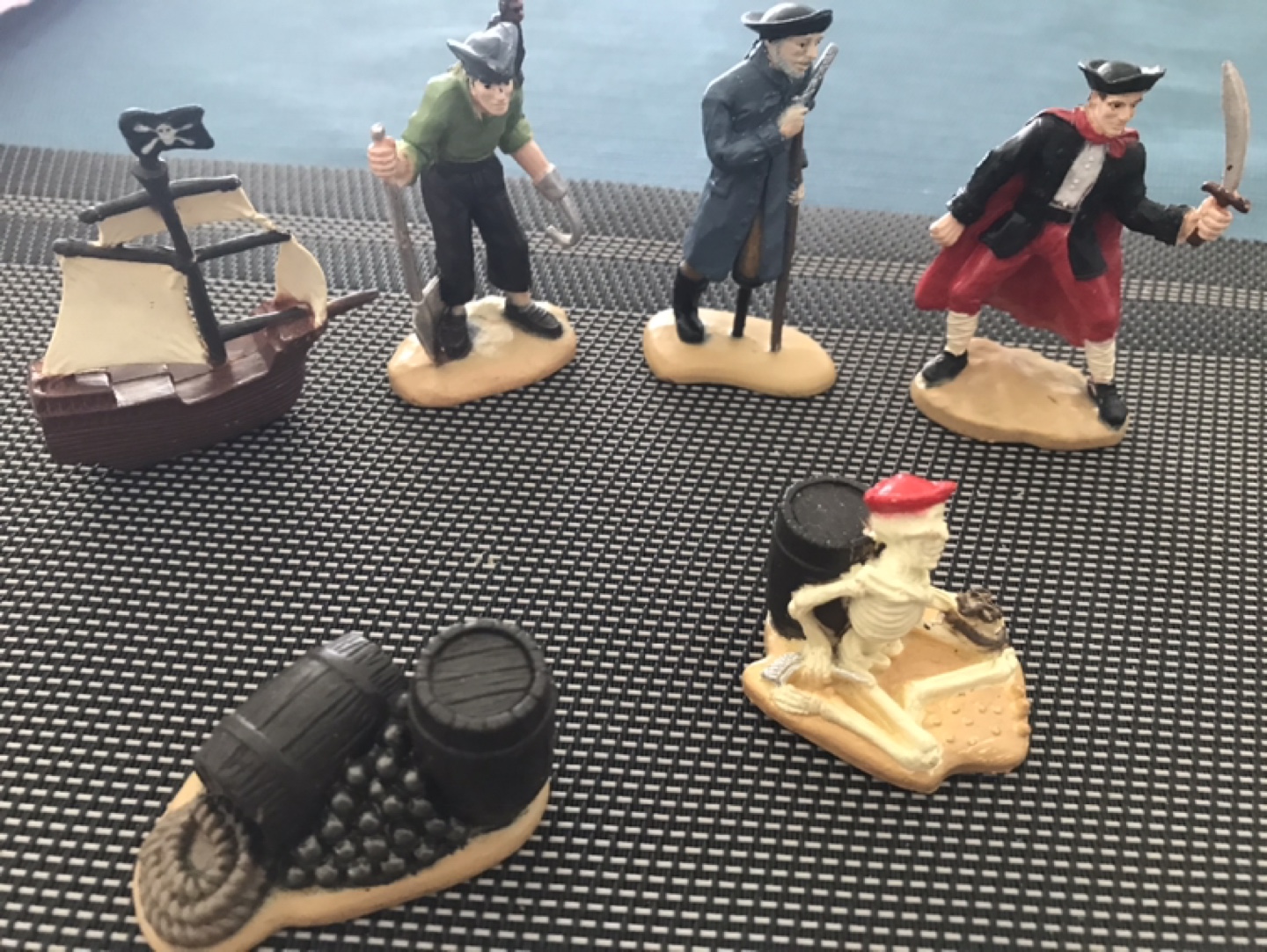 Pirate Figurines with Ship, Cannon, and Barrels - photo 2