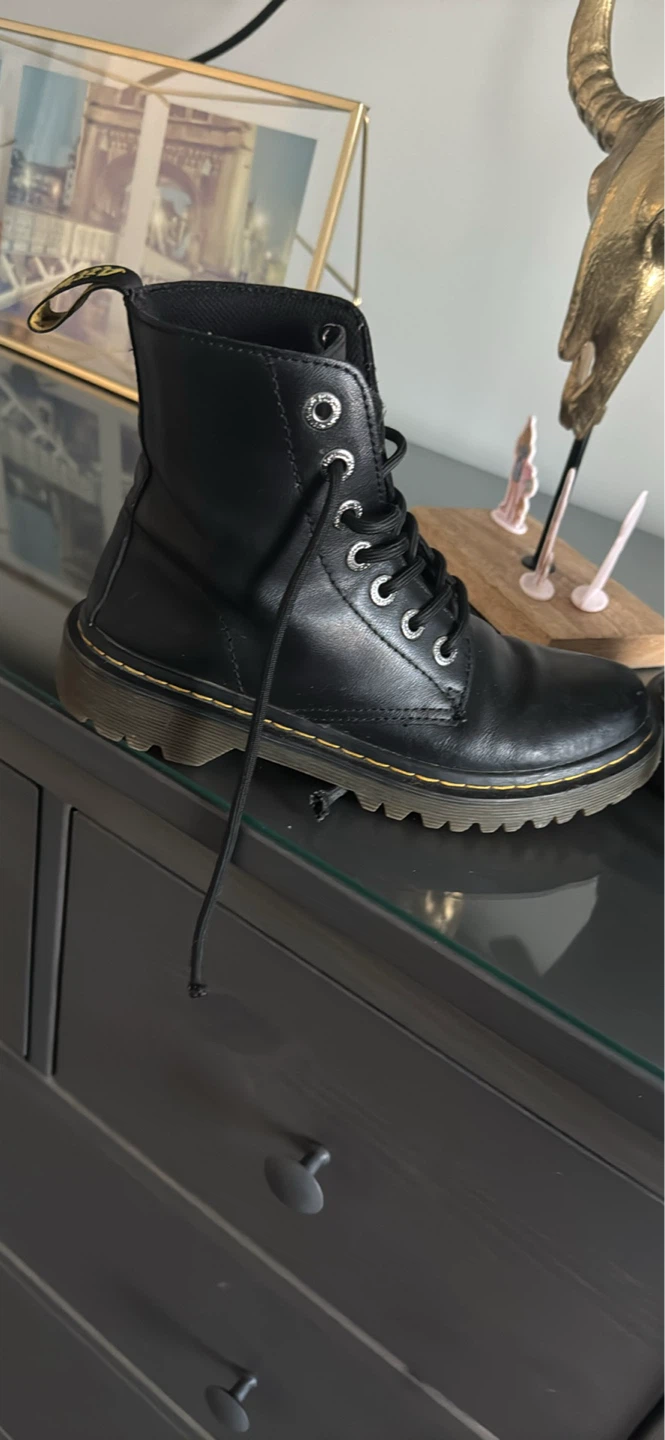 Dr. Martens Black Leather Lace-Up Boots