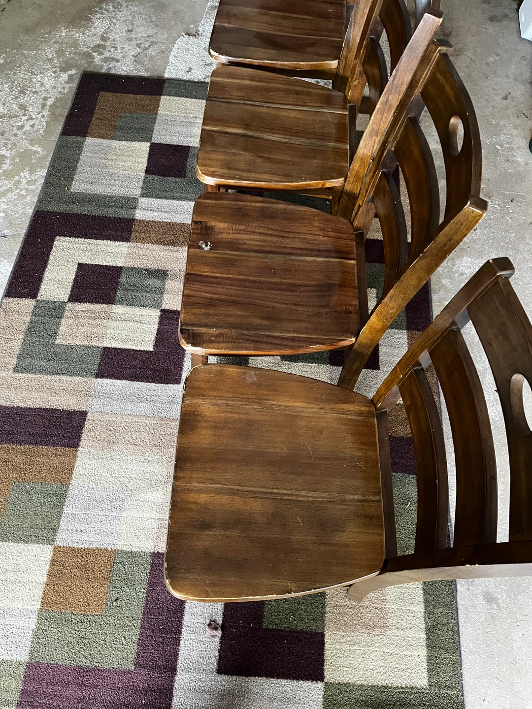 Set of 4 Wooden Dining Chairs - photo 2