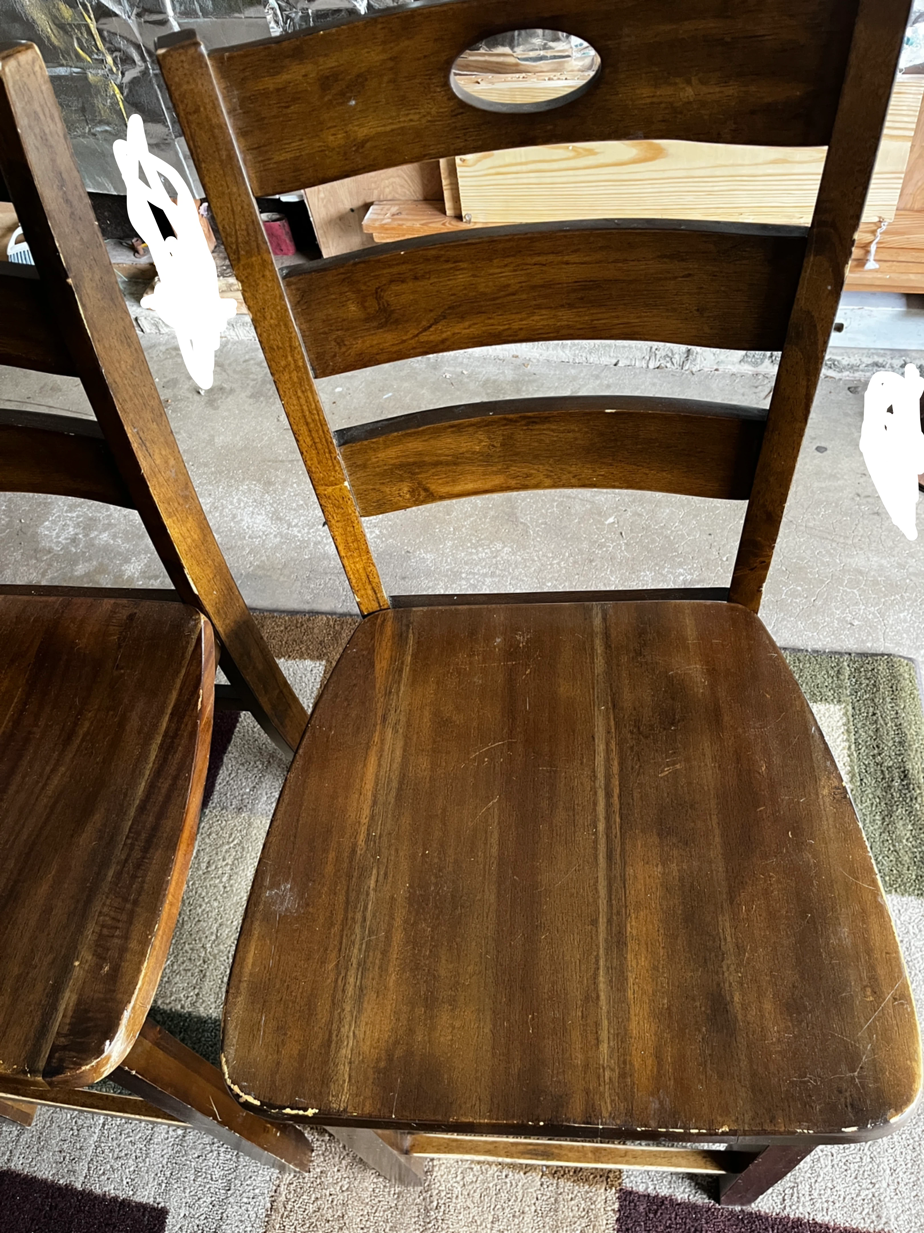 Set of 4 Wooden Dining Chairs