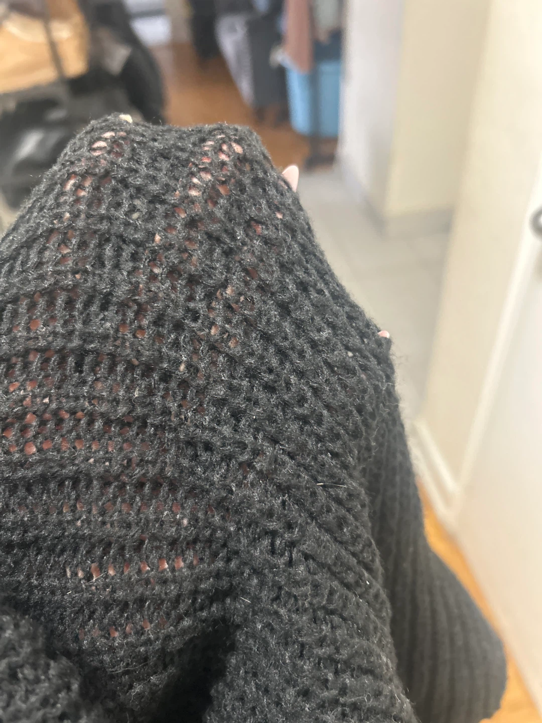 Black Off-the-Shoulder Knit Sweater - photo 2