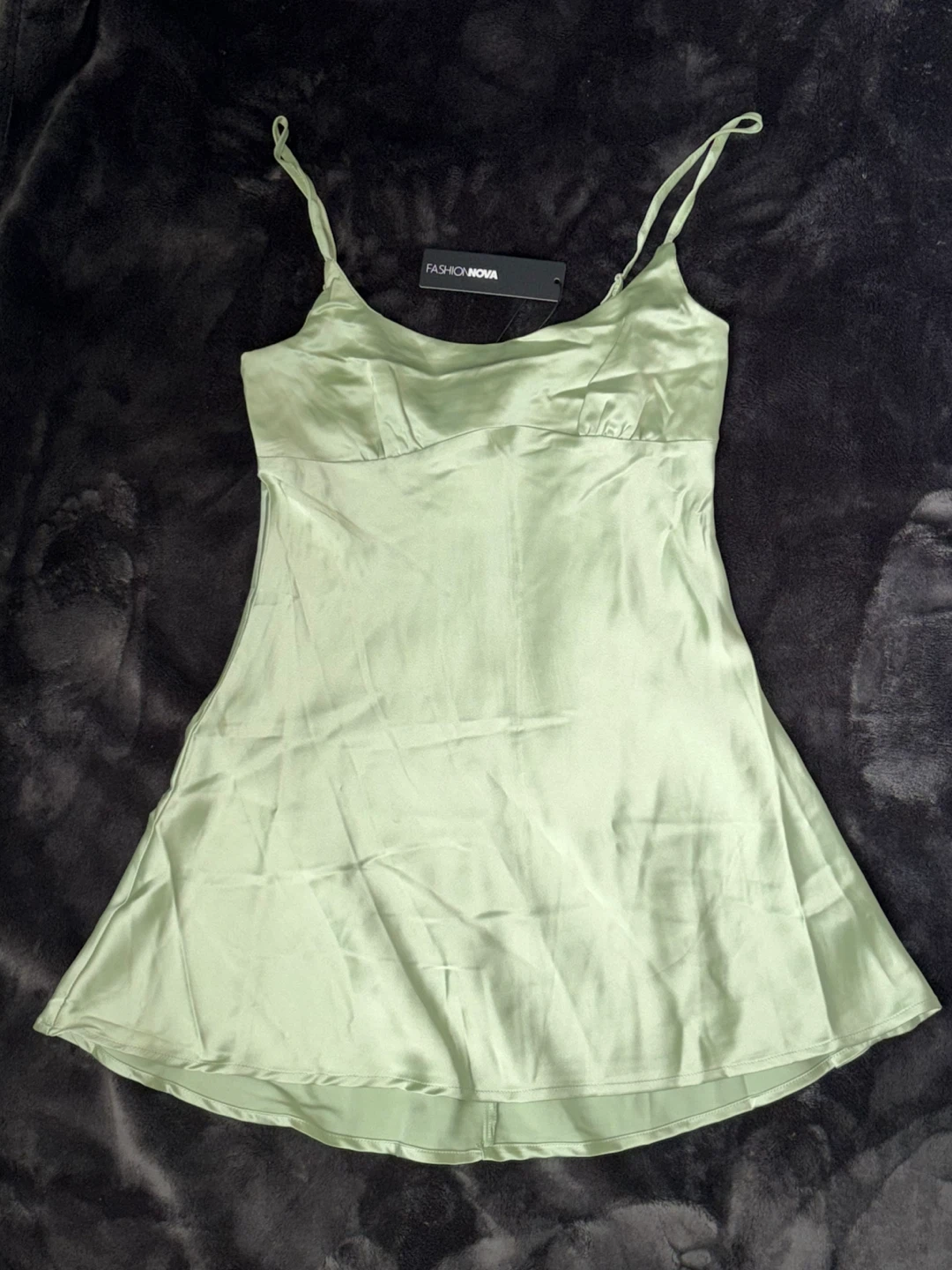 Fashion Nova Satin Mini Dress (Size M) – New w/ Tag (Sage Green) - photo 2