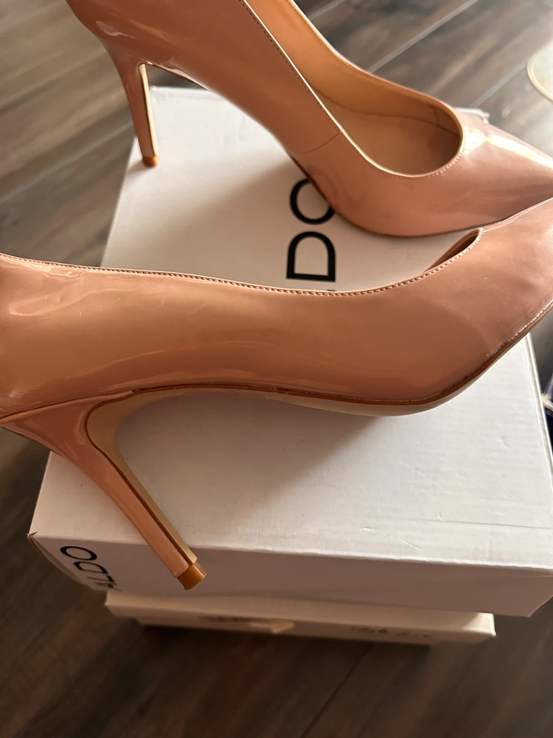 ALDO KEDIREDDA Heels - Nude Patent - Size 7