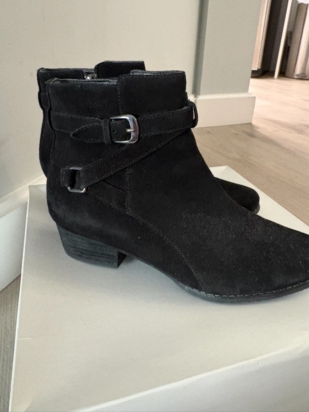 Cole Haan Black Suede Ankle Boots - Size 7.5