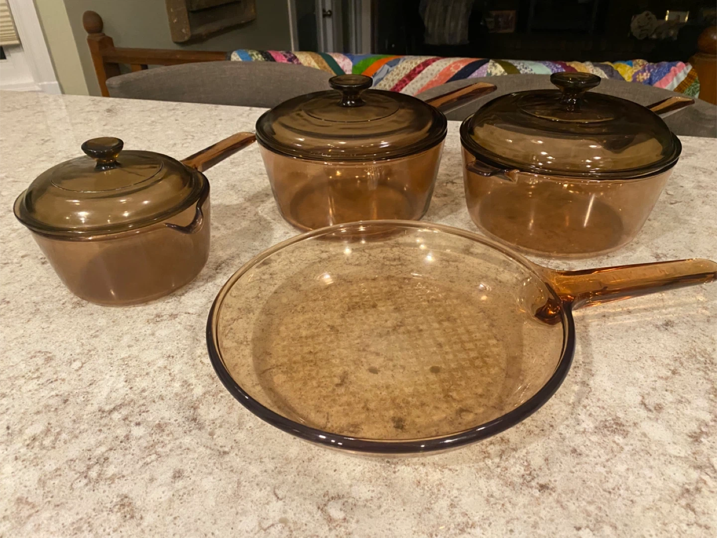 PENDING PICKUP Pyrex Visions Amber Glass Set