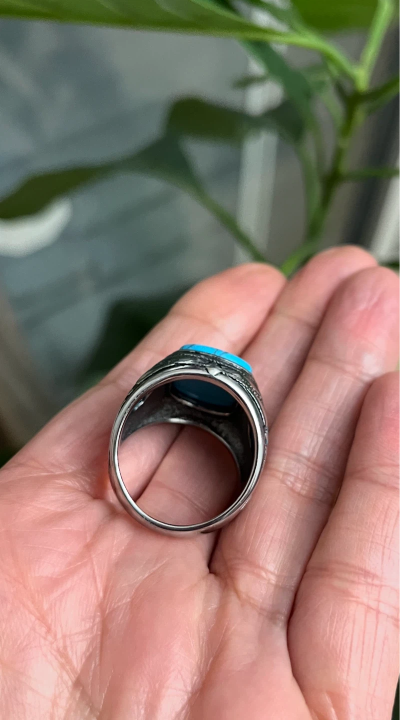 Men's Turquoise inspired  Ring. Size 10 - photo 4