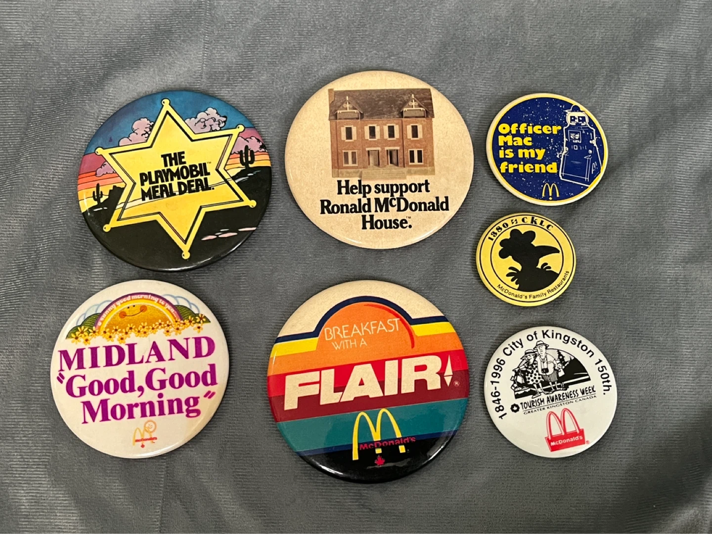 Lot of vintage McDonald’s pins/badges/buttons