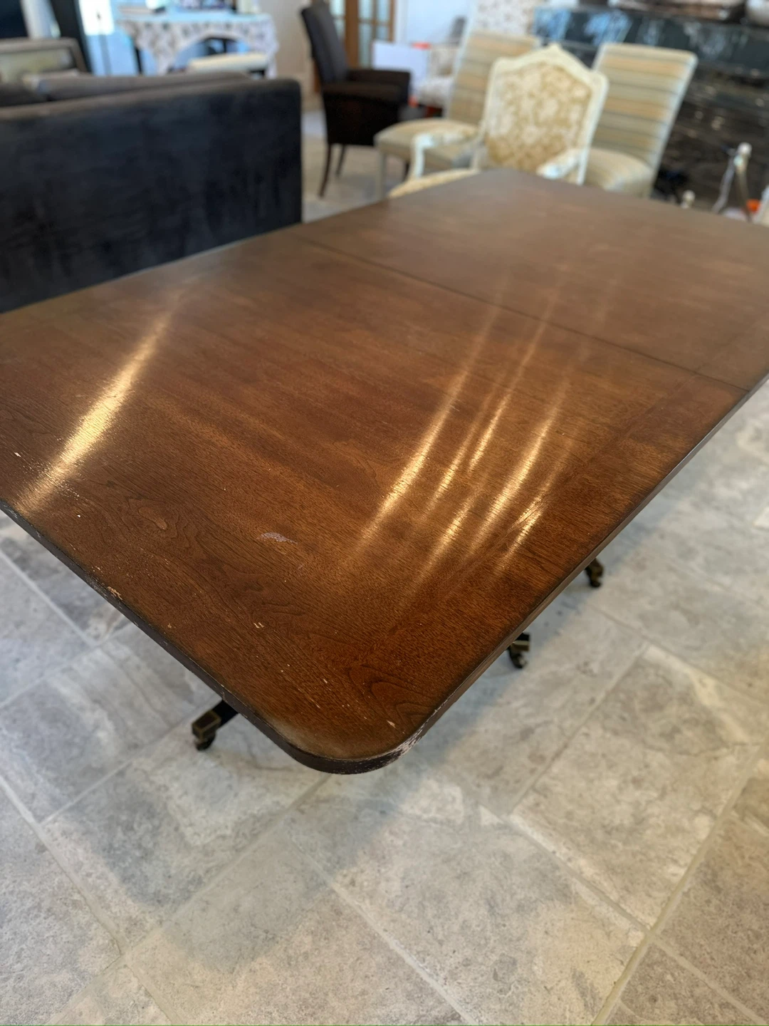SOLID MAHOGANY WooD Dining Table with Leaf Inserts - photo 3