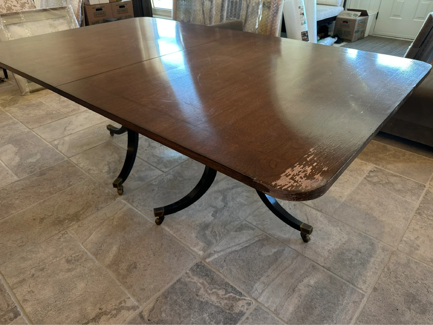 SOLID MAHOGANY WooD Dining Table with Leaf Inserts - photo 4