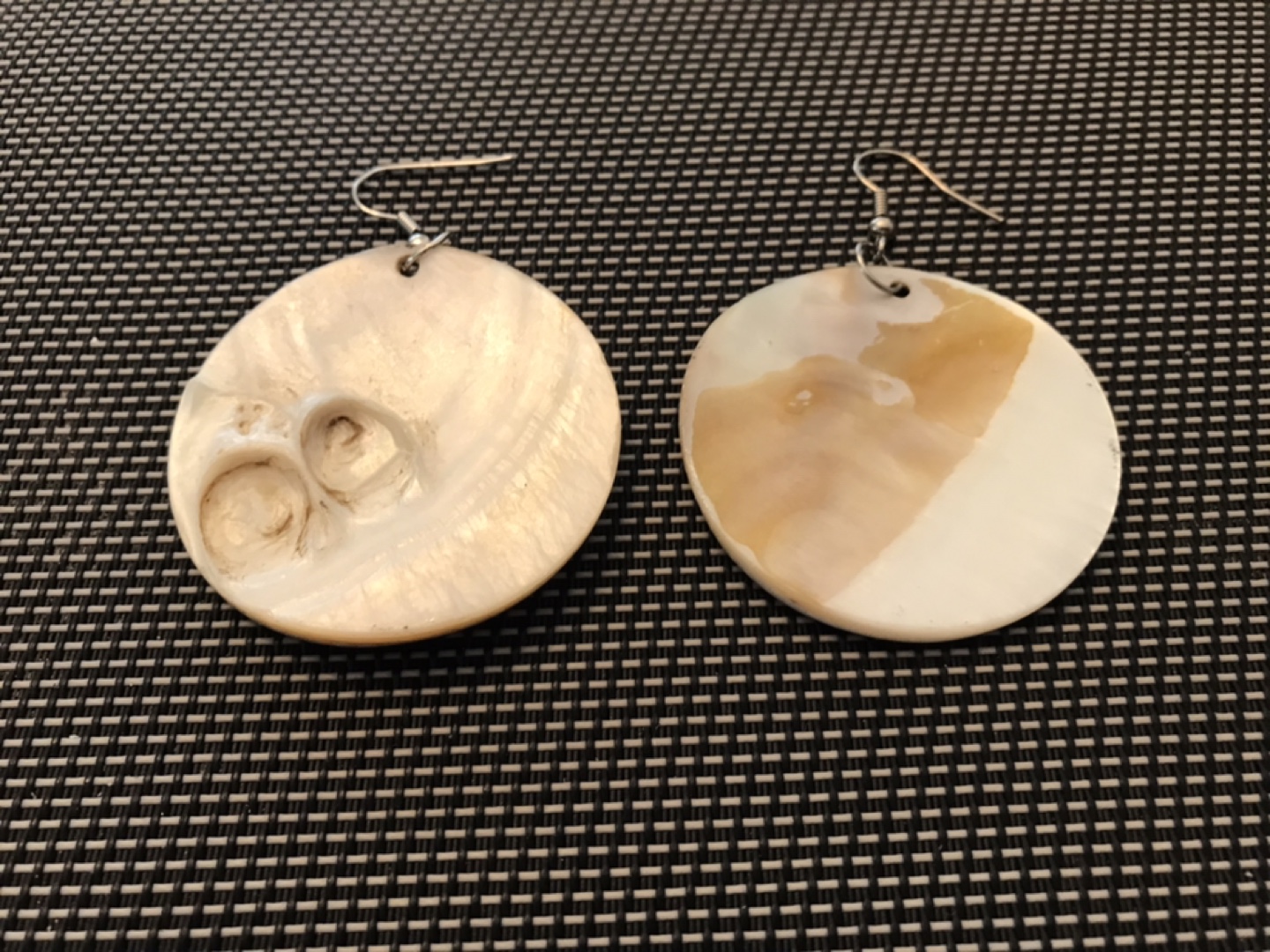 Blue Snake Print Round Dangly Earrings - photo 2