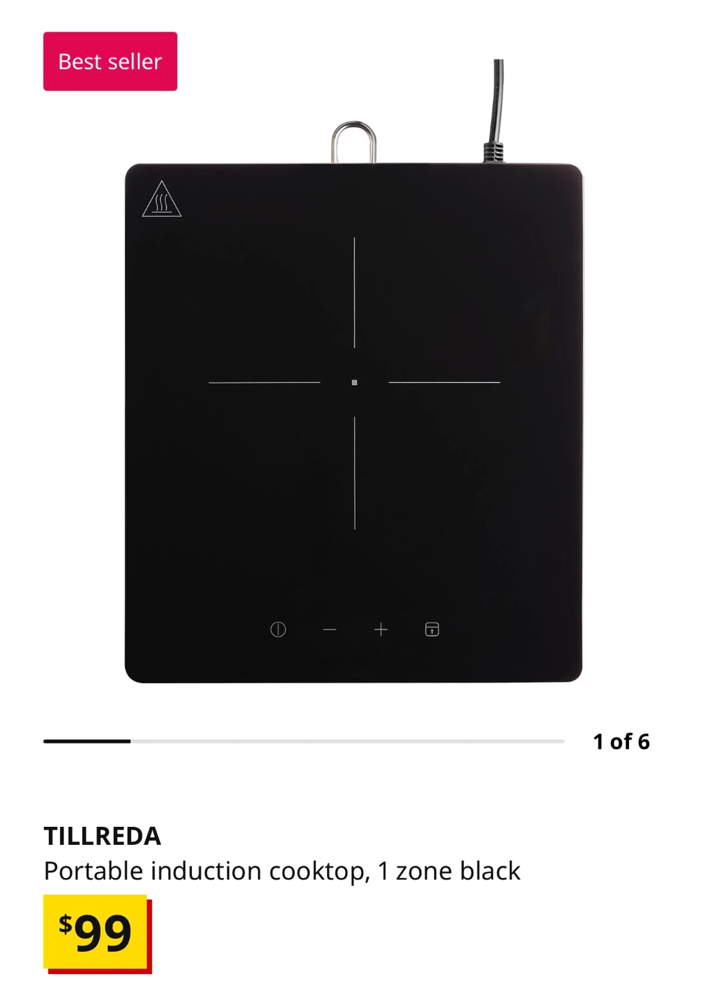 IKEA TILLREDA Portable Induction Cooktop - Black - photo 2