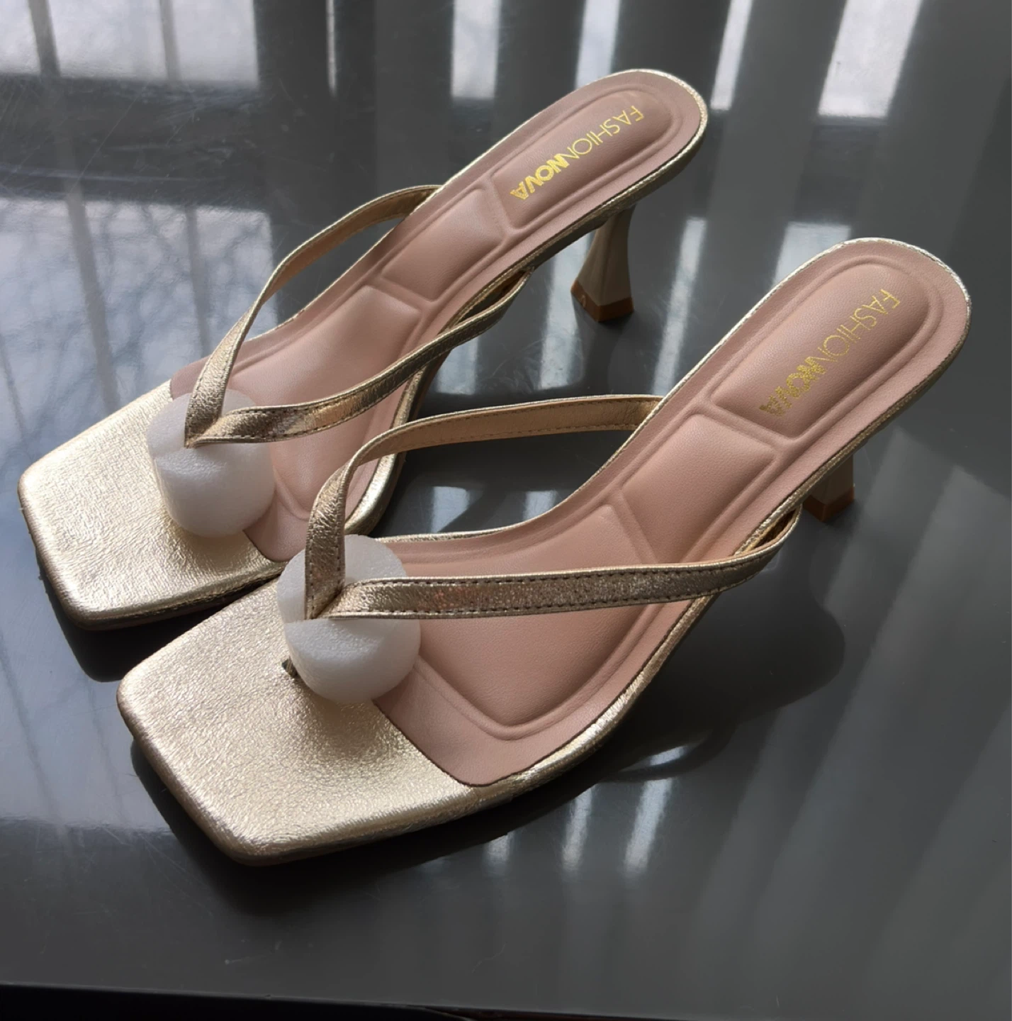 Fashion Nova Gold Kitten Heels (Size 8) – New / Never Worn