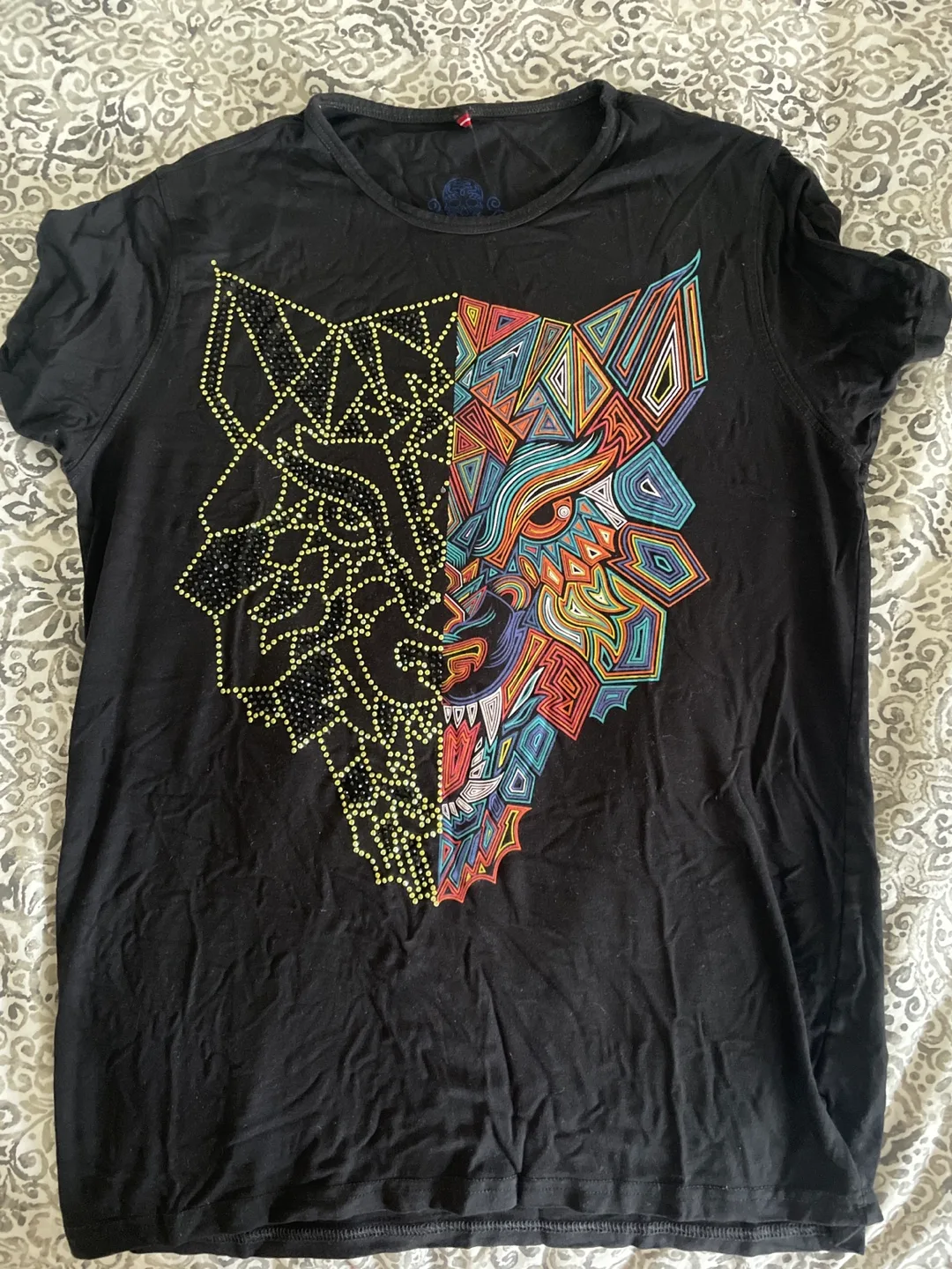 ECHT Skull Wolf Graphic T-Shirt