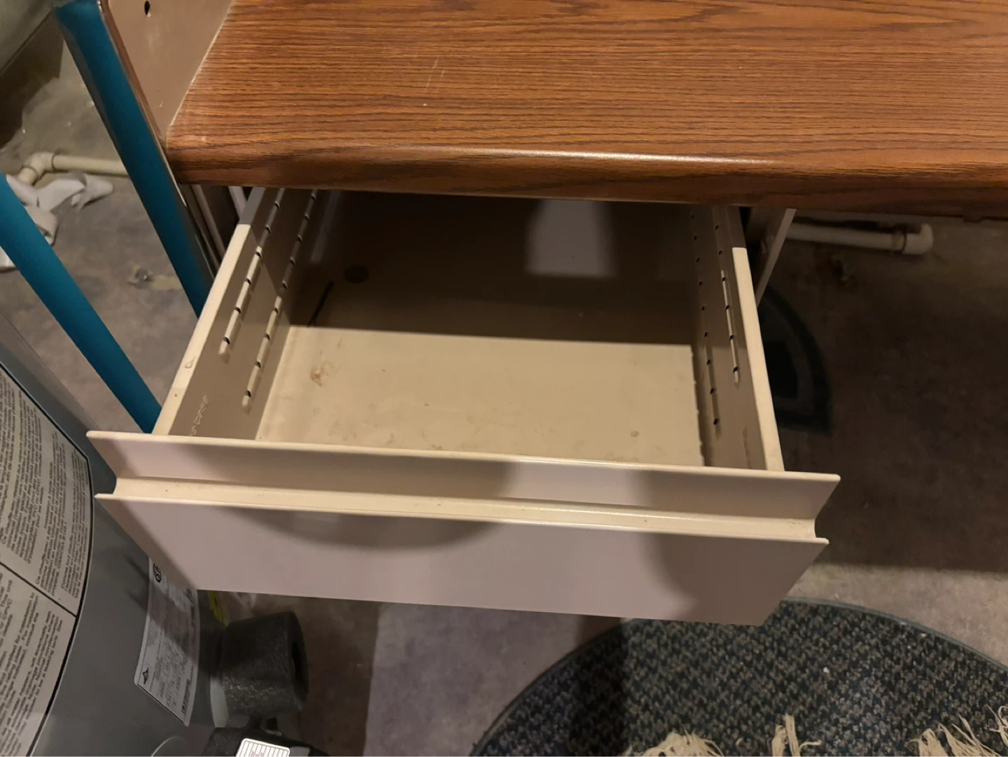 Metal Filing Cabinet with Wood Top Desk - photo 2