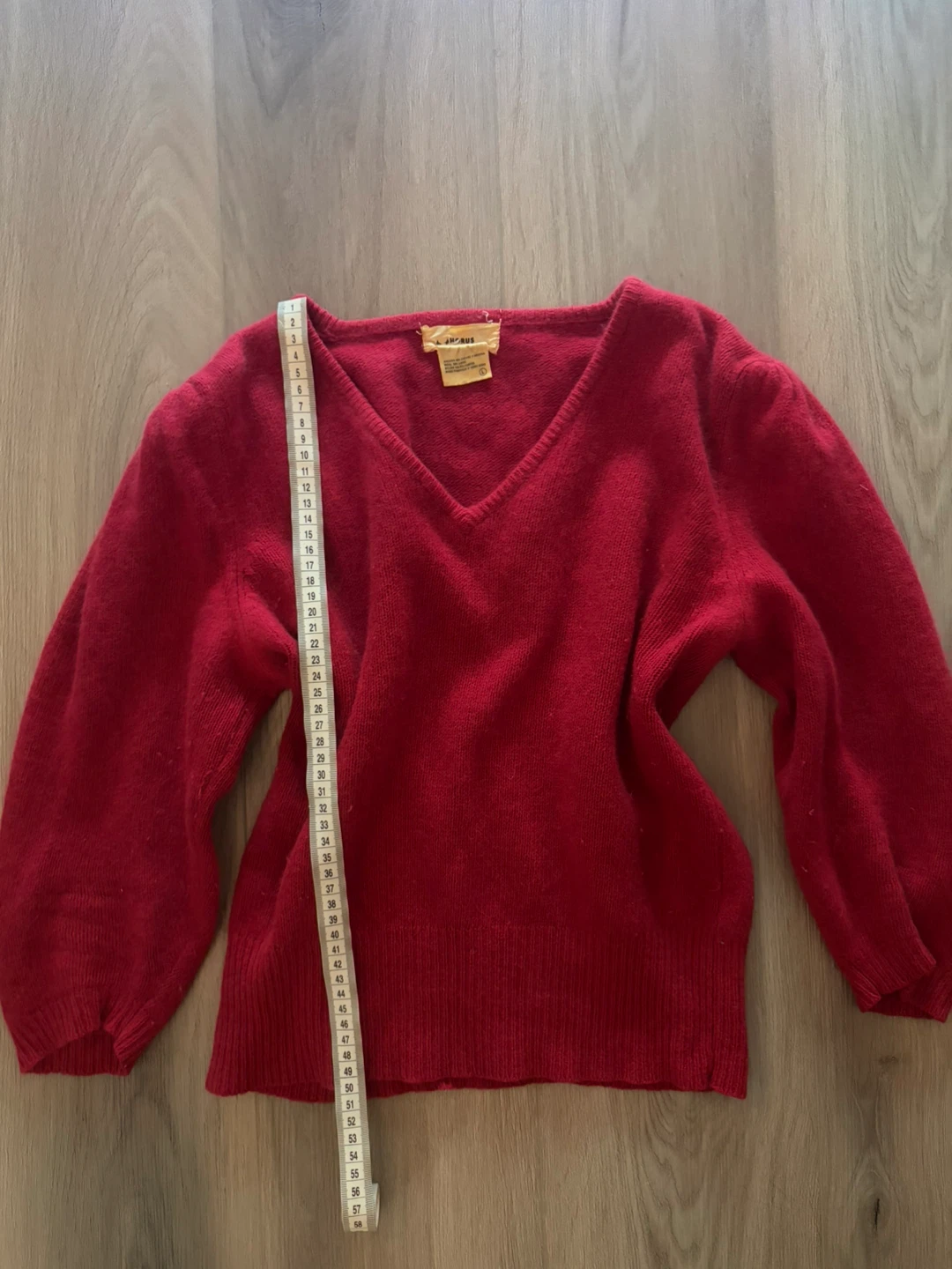 Red V-neck Sweater - photo 2