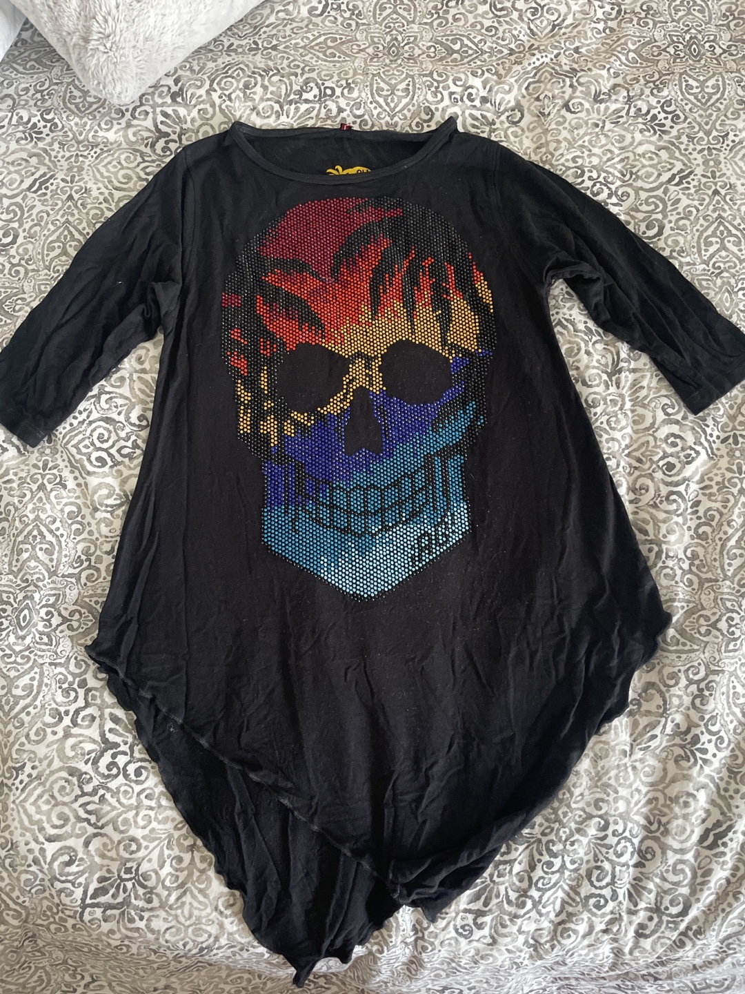 CH S Black Skull Rhinestone T-Shirt