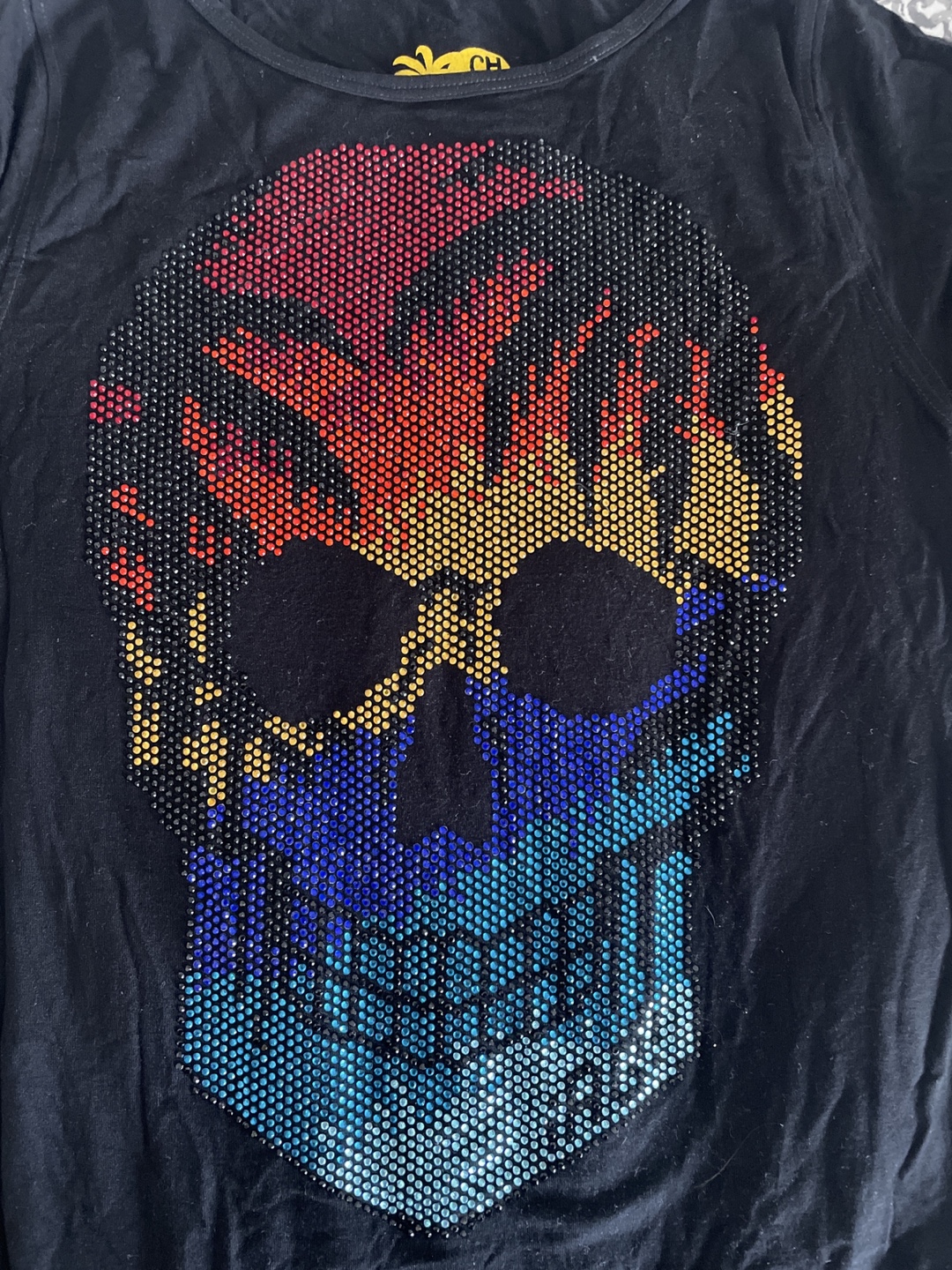 CH S Black Skull Rhinestone T-Shirt - photo 2