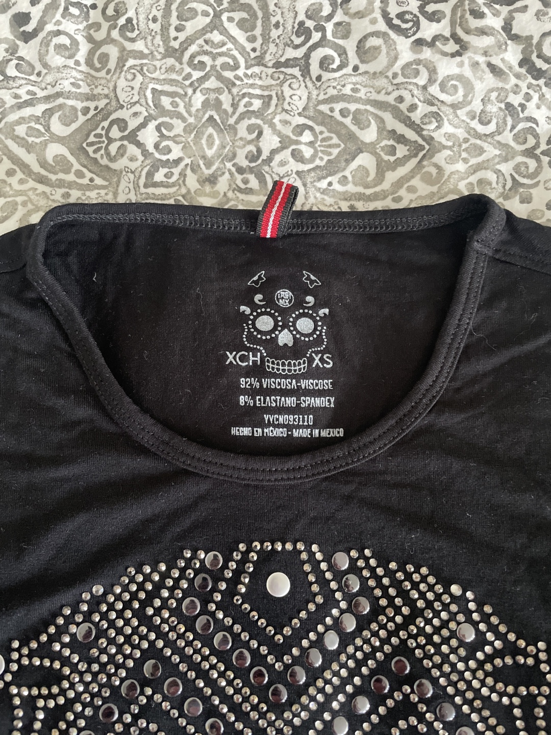 XCH Skull Rhinestone T-Shirt XS - photo 3