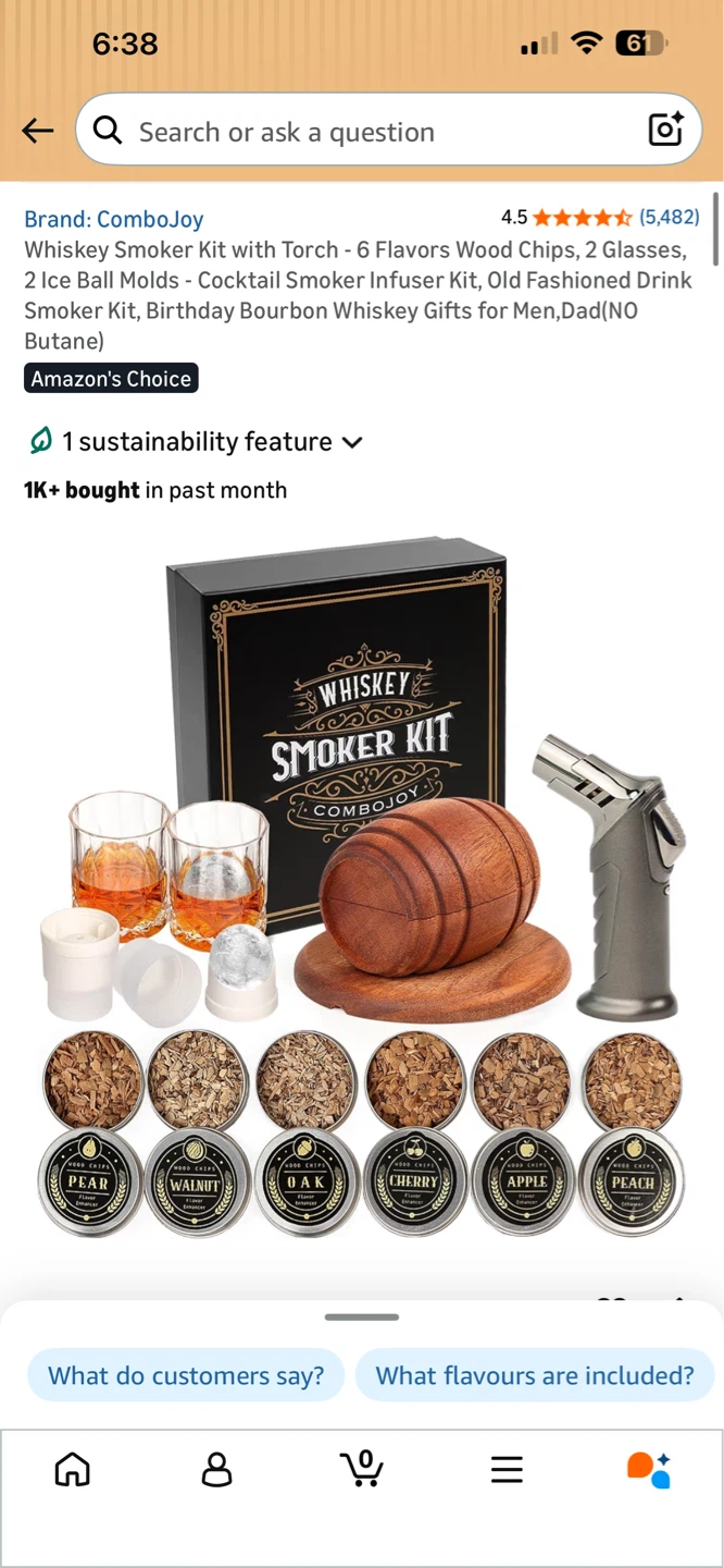 SEALED GIFTABLE - Whiskey Smoker Kit with Torch