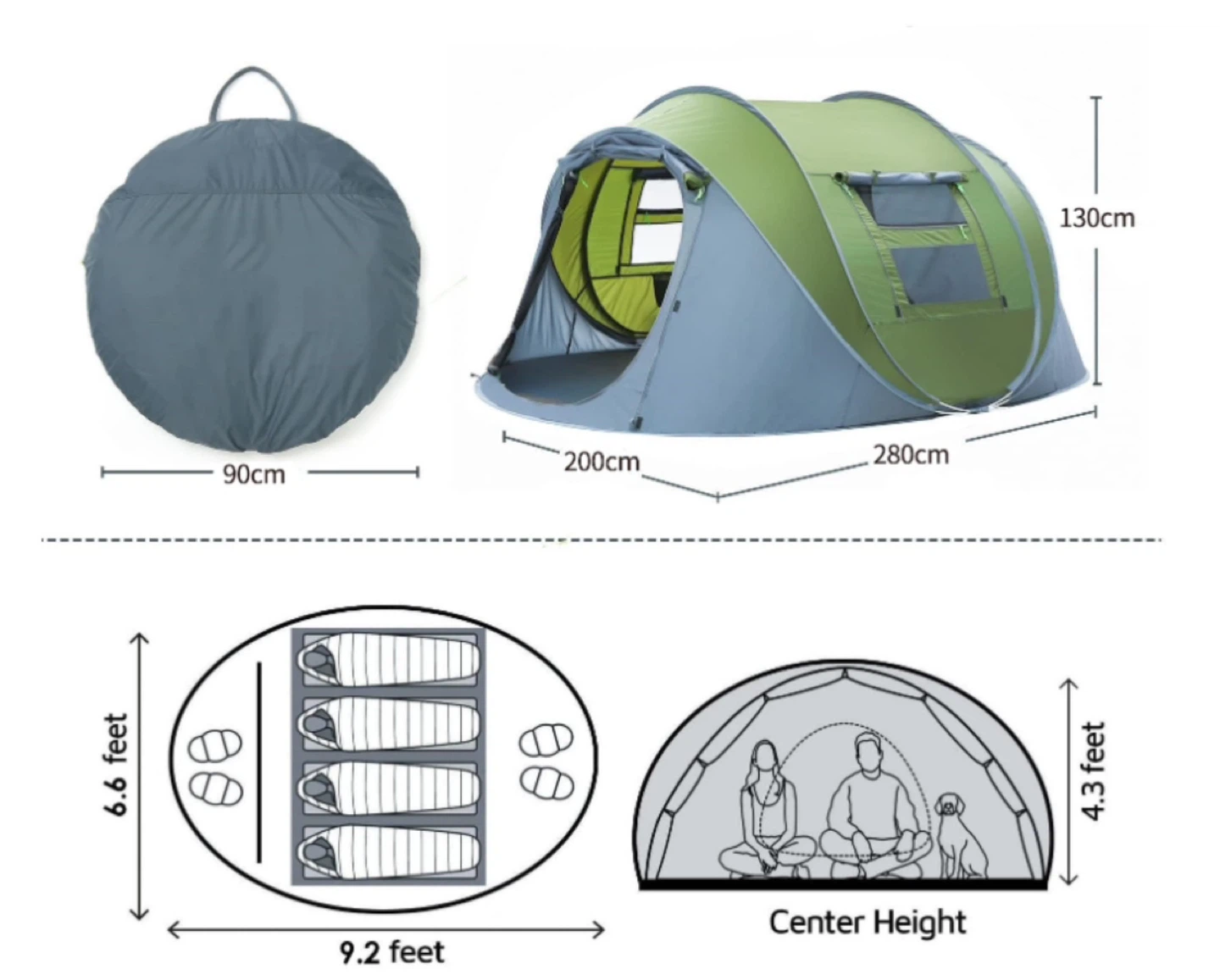 Pop-Up Tent- 8-Second Setup - Sleeps 4 - photo 3