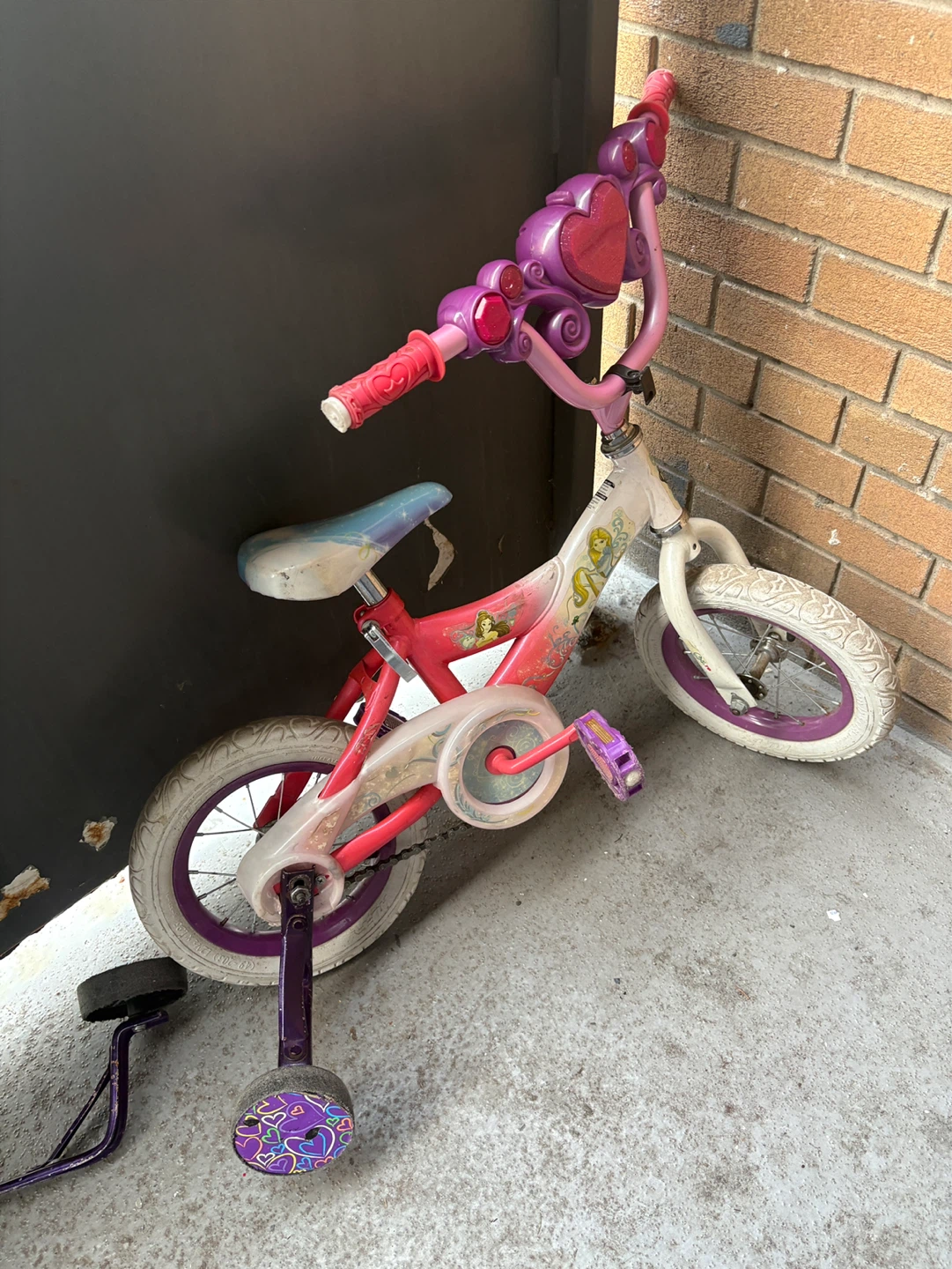Kids Princess Bike with Training Wheels