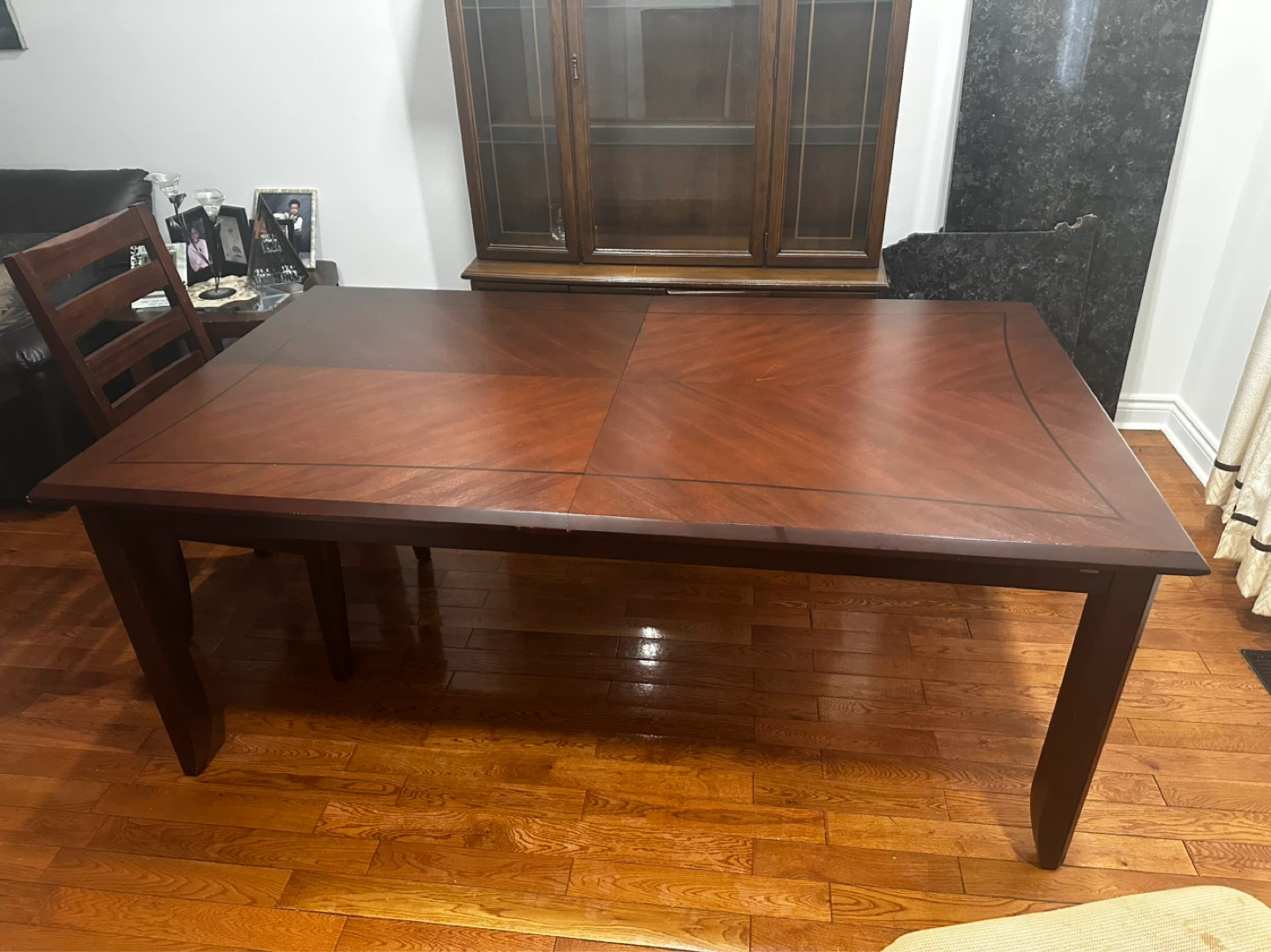 Solid Wood Dining Table - Rich Cherry Finish