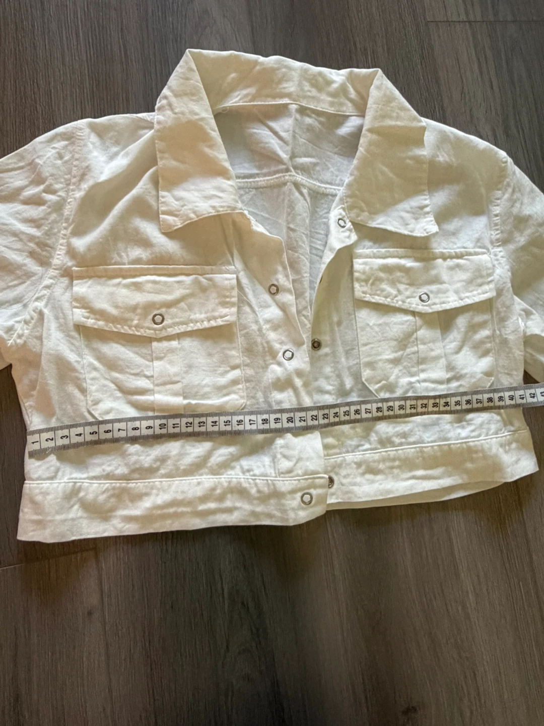White Cropped Button-Up Bolero - photo 3