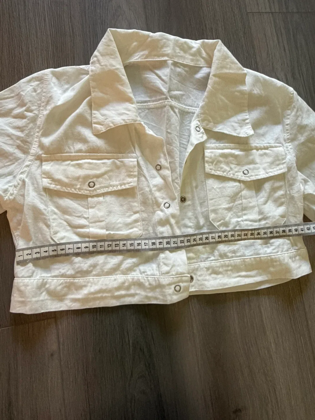 White Cropped Button-Up Bolero - photo 3