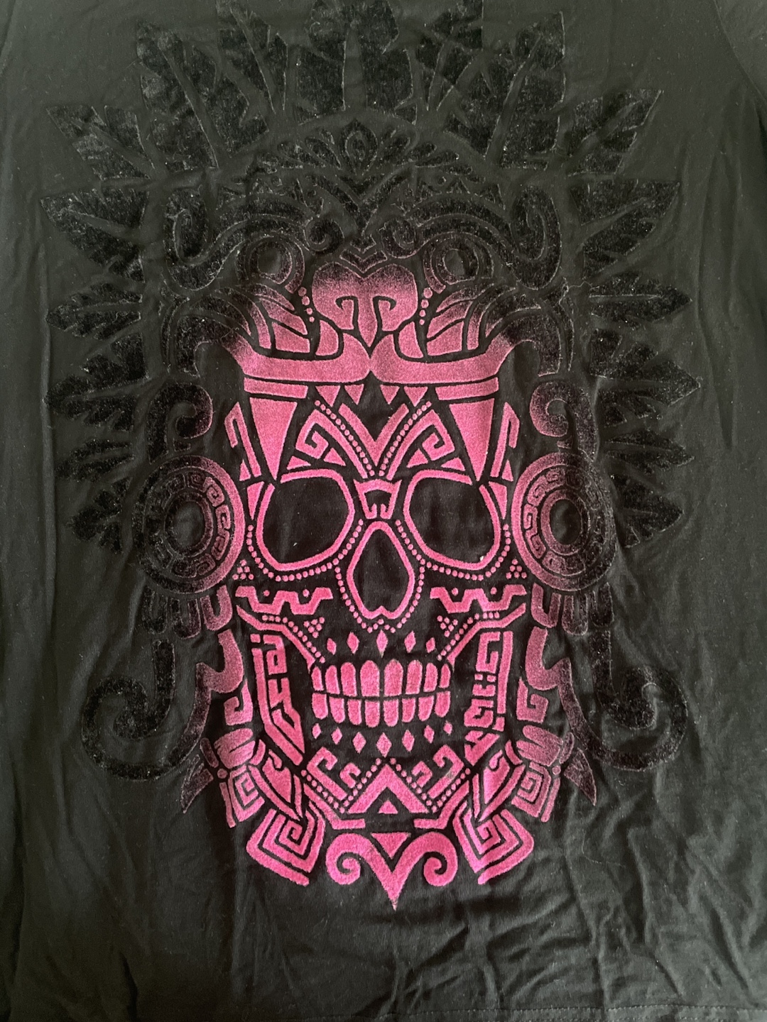 ECH T-Shirt XS Black Pink Skull Design - photo 2