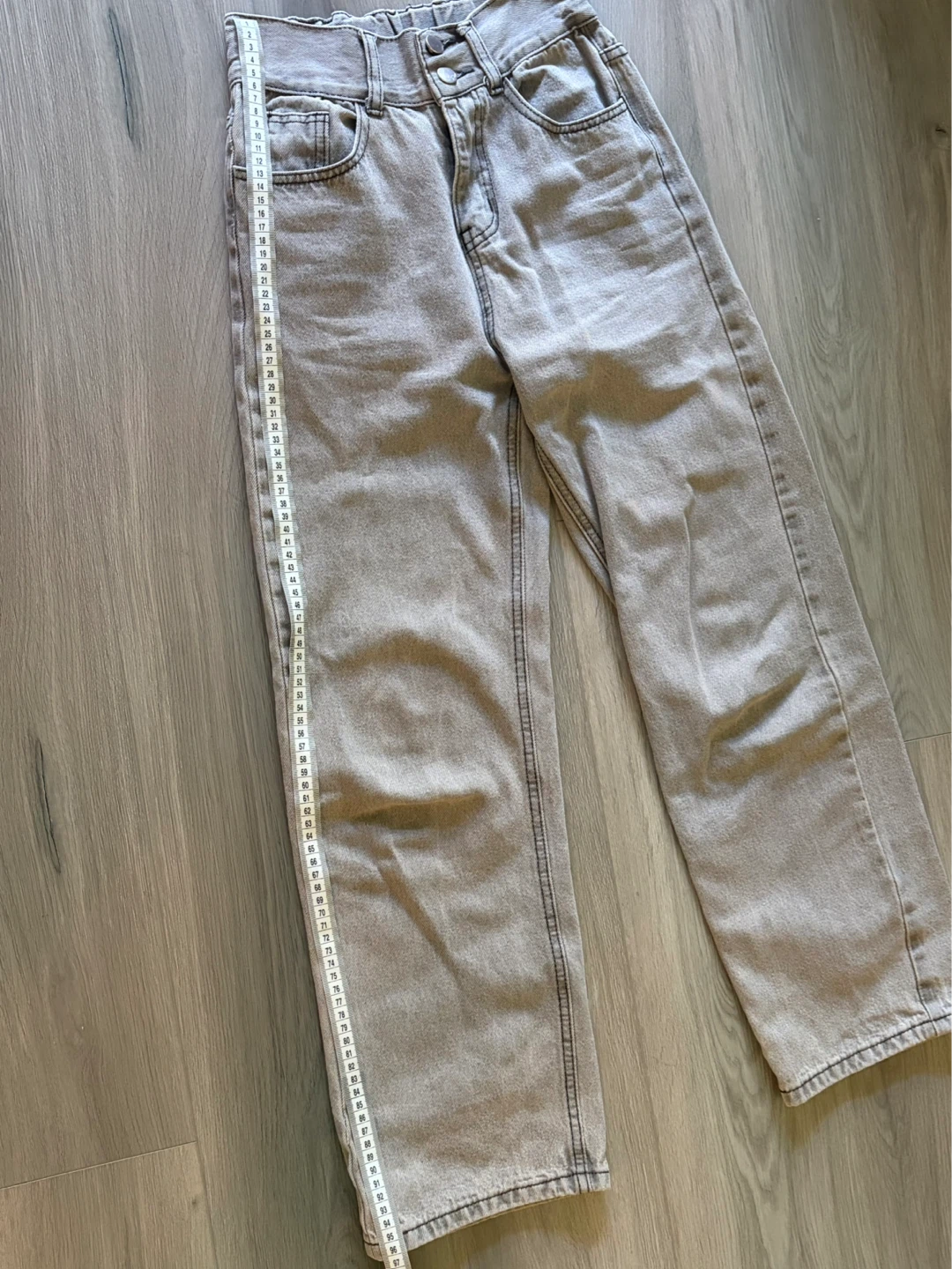 Grey Wash High-Waisted Wide Leg Jeans - photo 3
