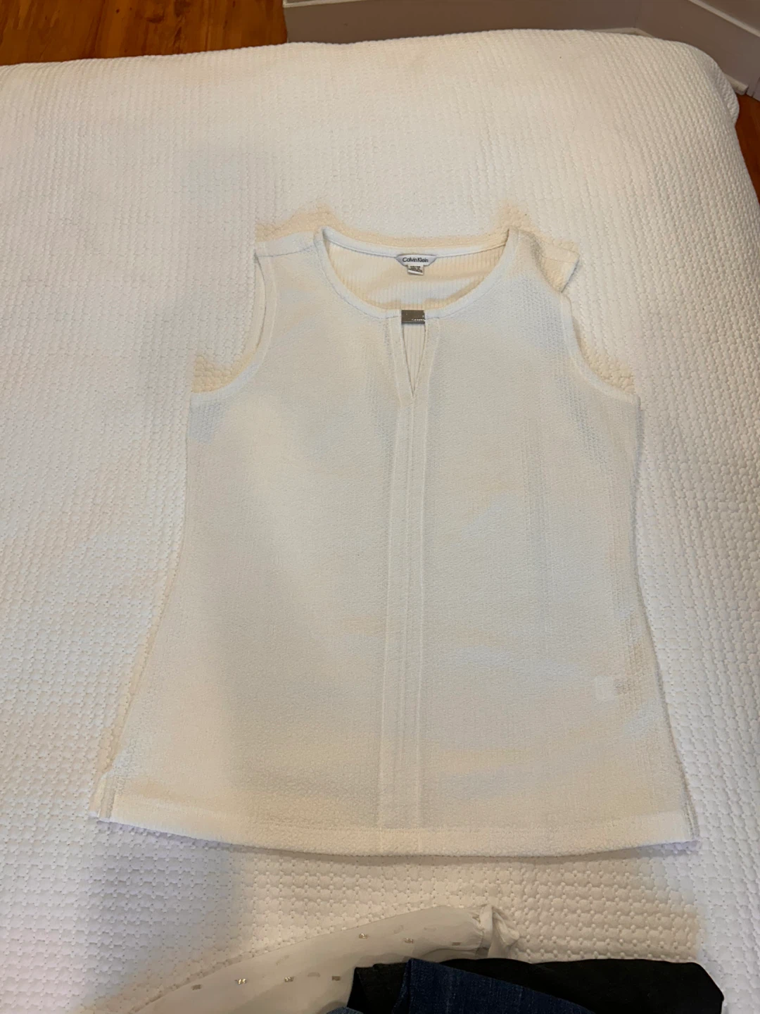 Calvin Klein White Sleeveless Top