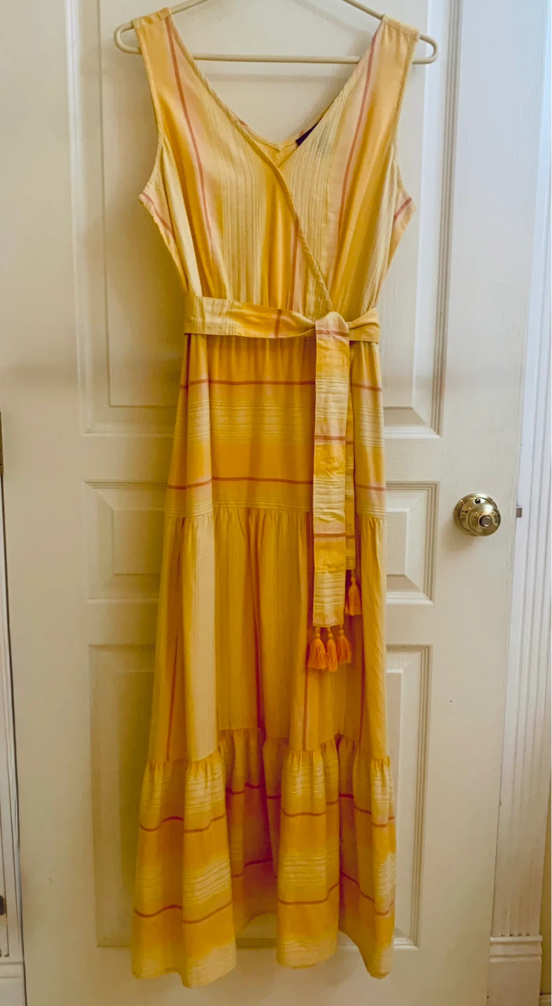 Tribal Femme Yellow Striped Maxi Dress TP/XS