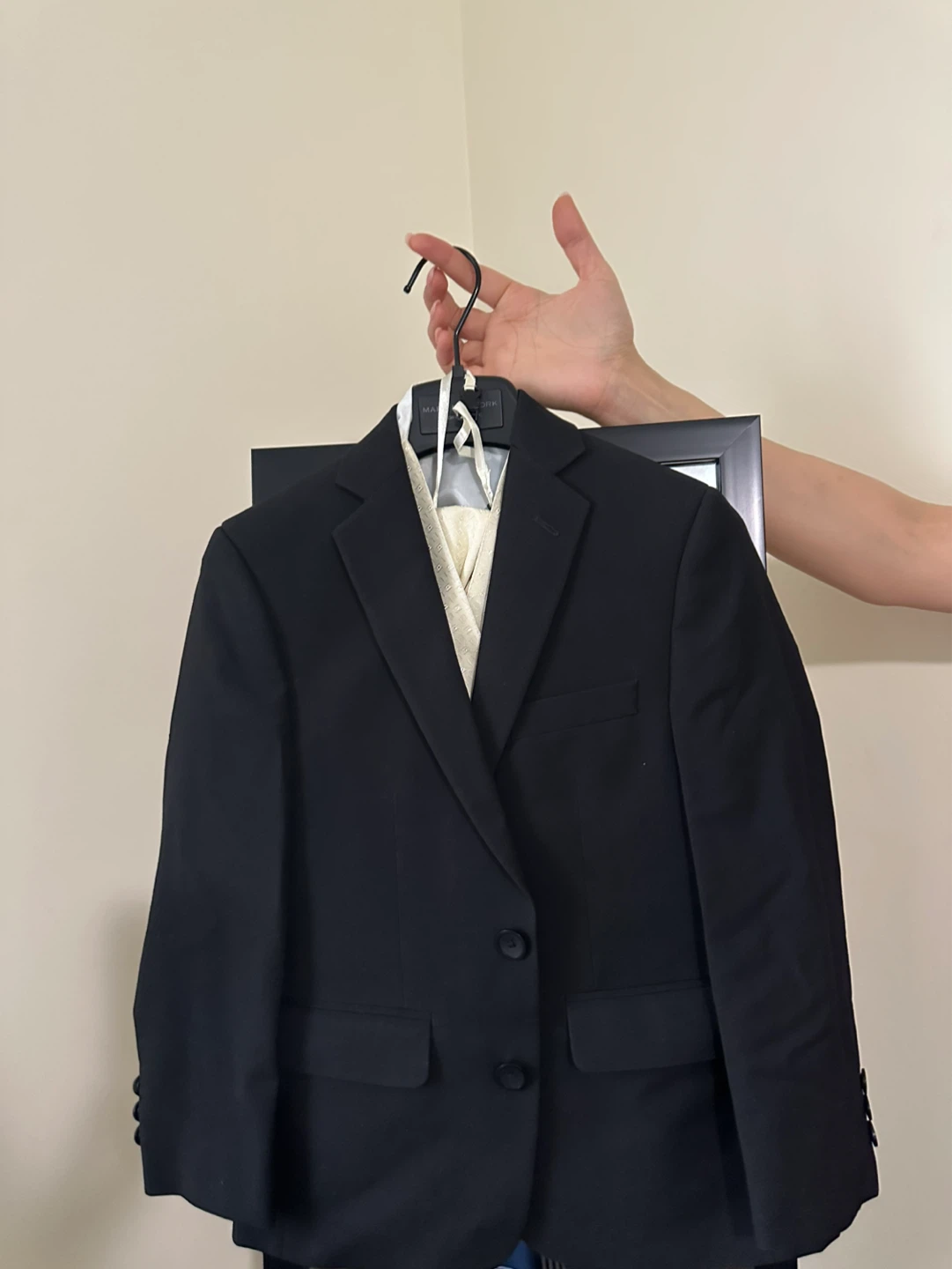 Boys Black Suit with Gold Vest
