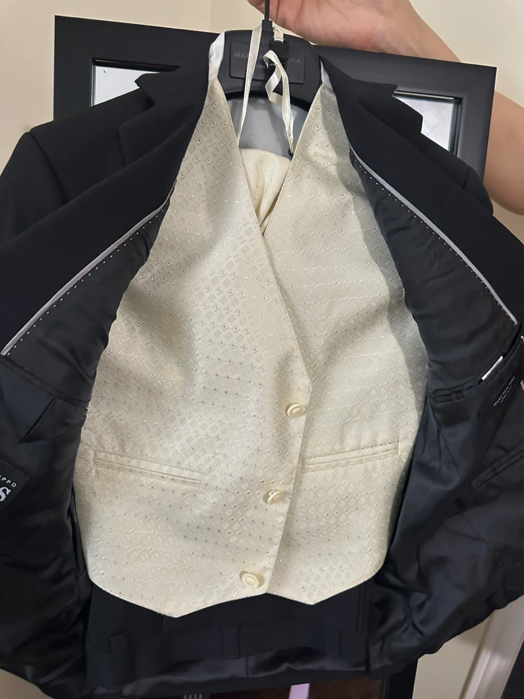 Boys Black Suit with Gold Vest - photo 2