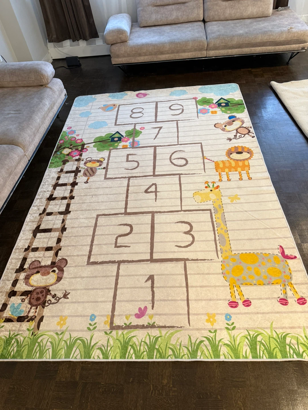 Kids Hopscotch Rug with Animals - photo 2