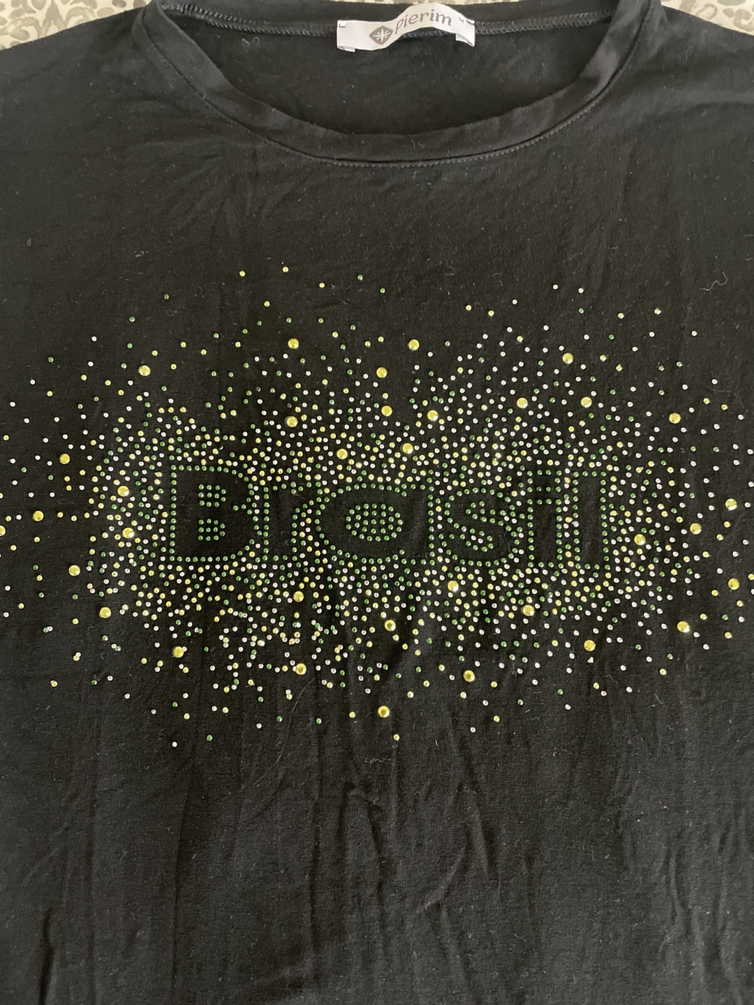 Black "Brasil" T-Shirt with Rhinestones - photo 2