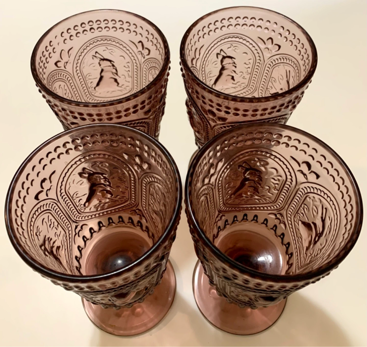 Set of 4 Vintage Purple Glass Goblets - photo 2