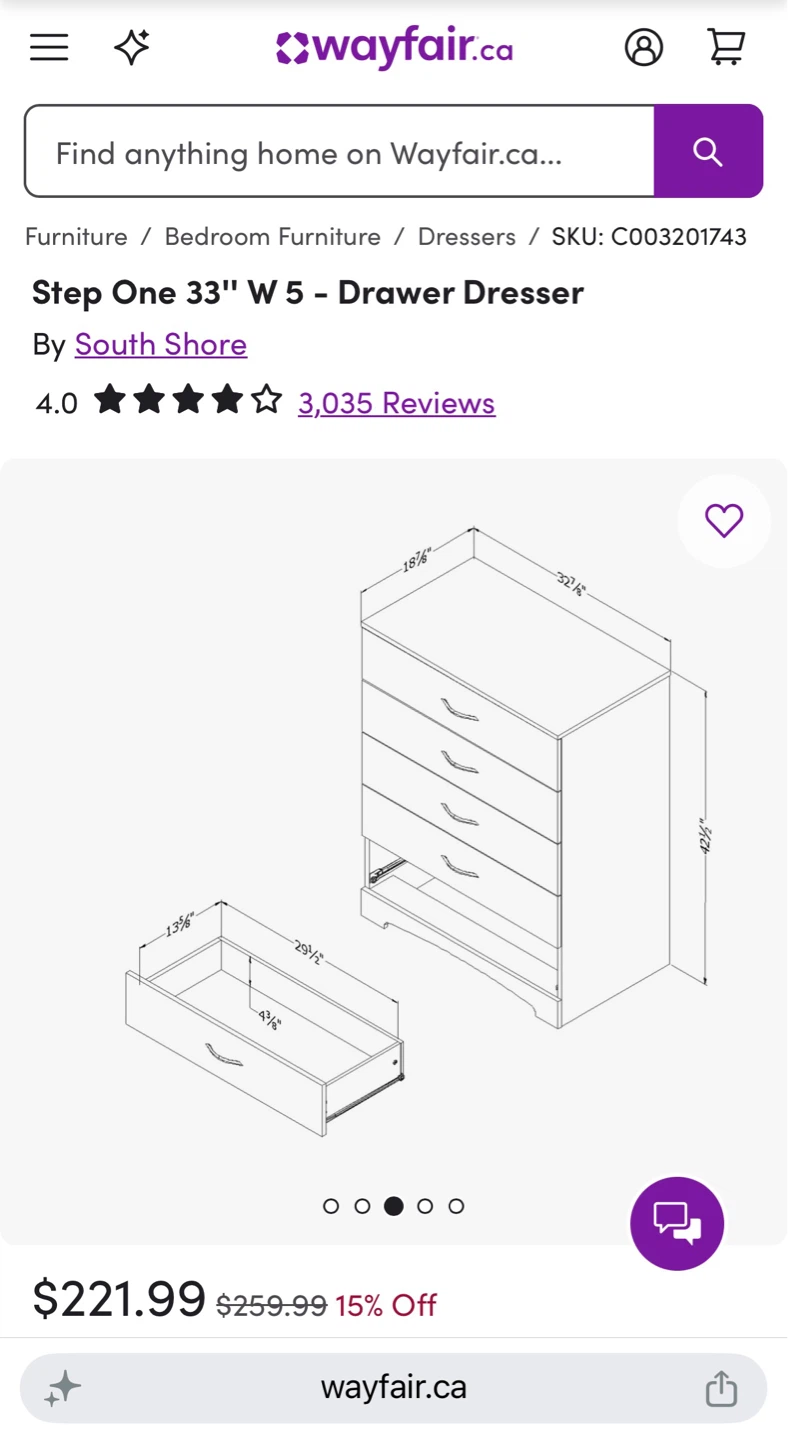 South Shore Step One 5-Drawer Dresser - photo 5