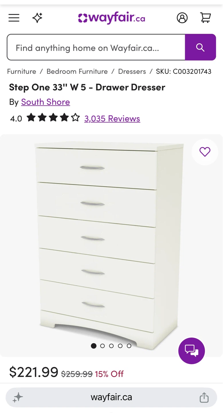 South Shore Step One 5-Drawer Dresser - photo 4